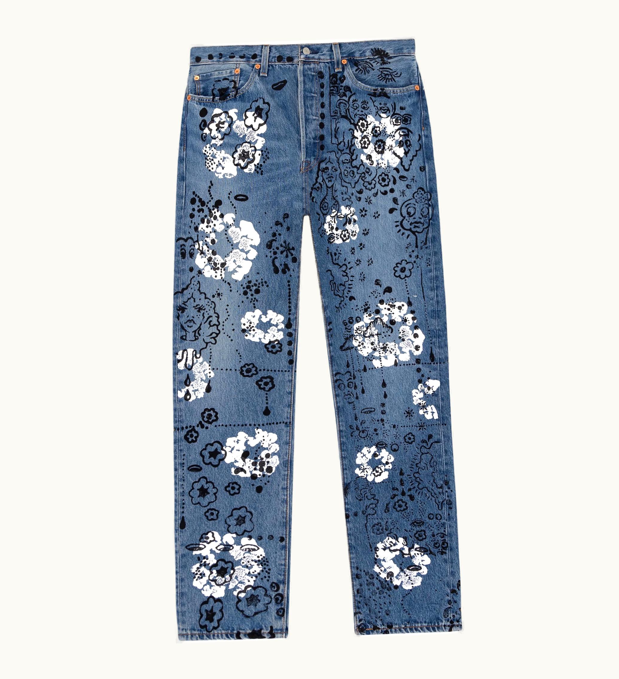 Denim Tears Irak Tears 501 Jean Vintage Blue Light Wash