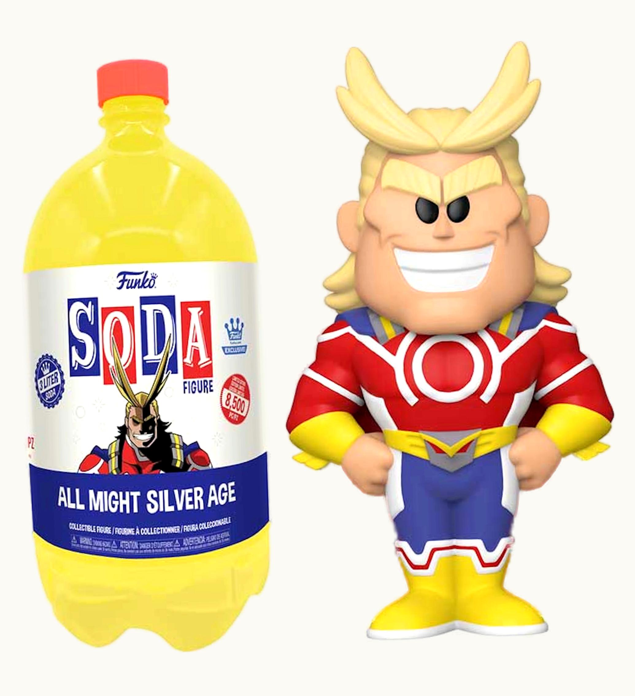 Funko Funko Soda 3 Liter My Hero Academia All Might Silver Age Funko Shop Exclusive Open Bottle Common Figure