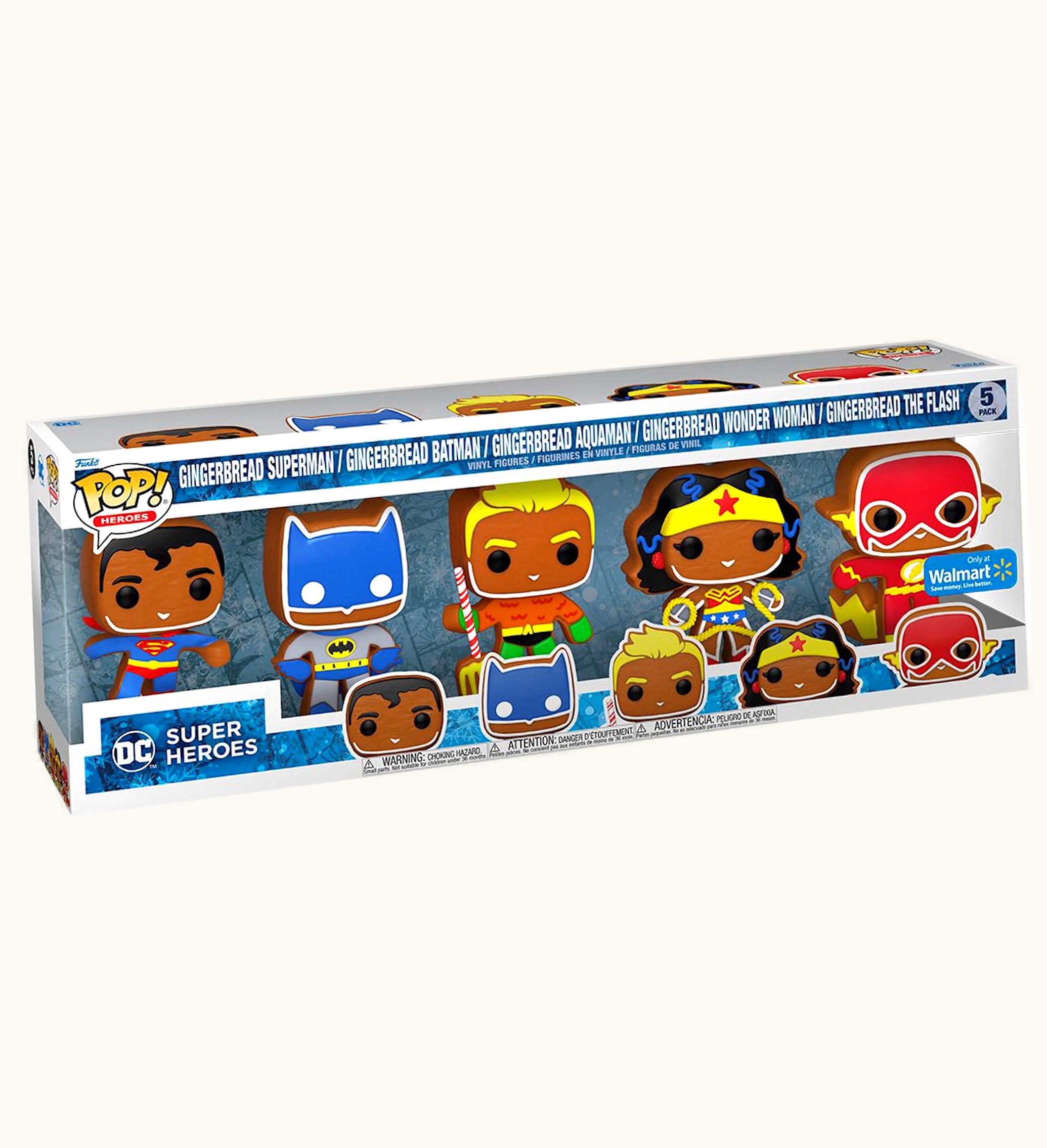 Funko Funko Pop Heroes DC Super Heroes Holiday Gingerbread Walmart Exclusive 5 Pack
