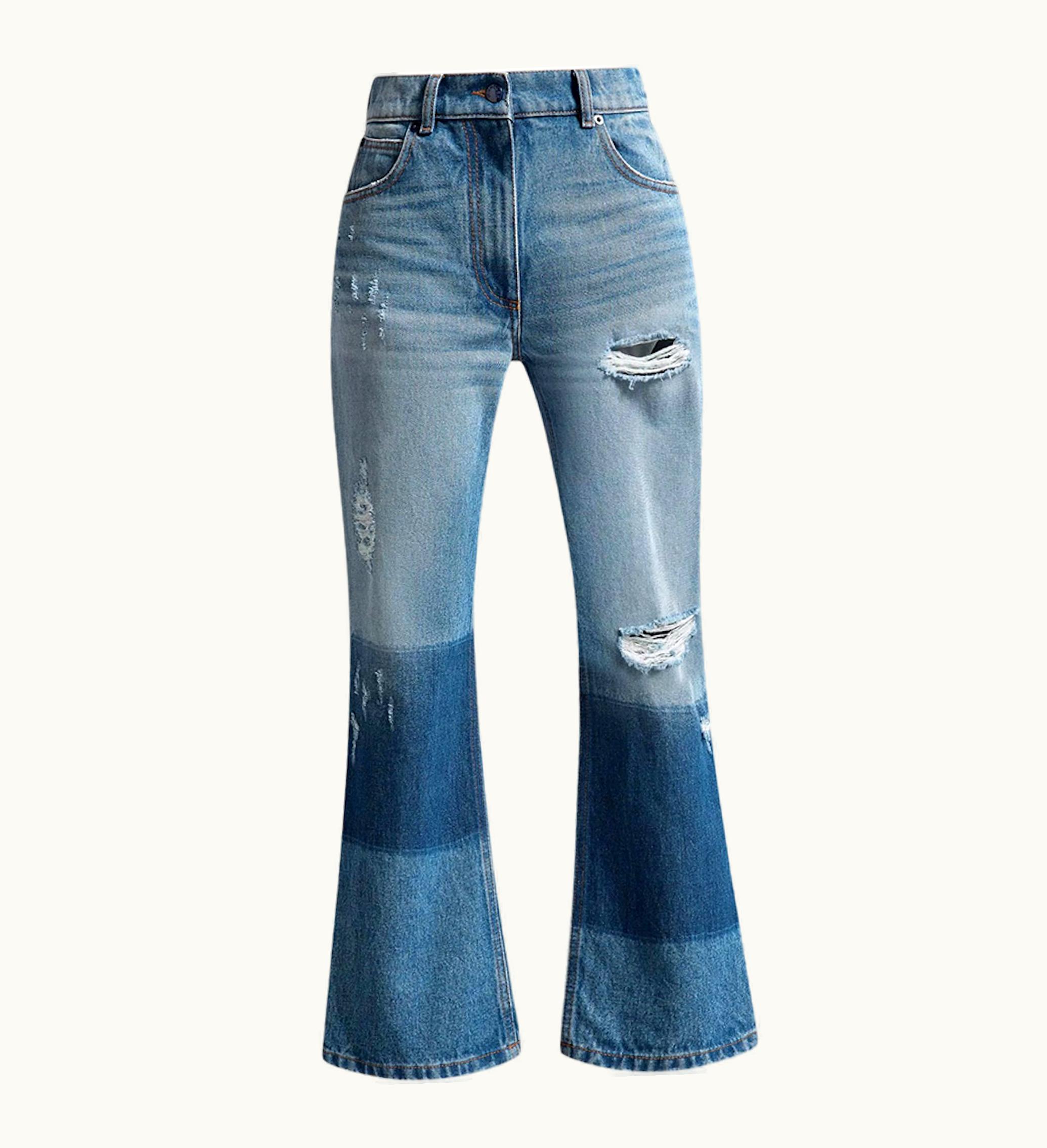 Moncler X Palm Angels Star Intarsia Jeans Ocean Blue