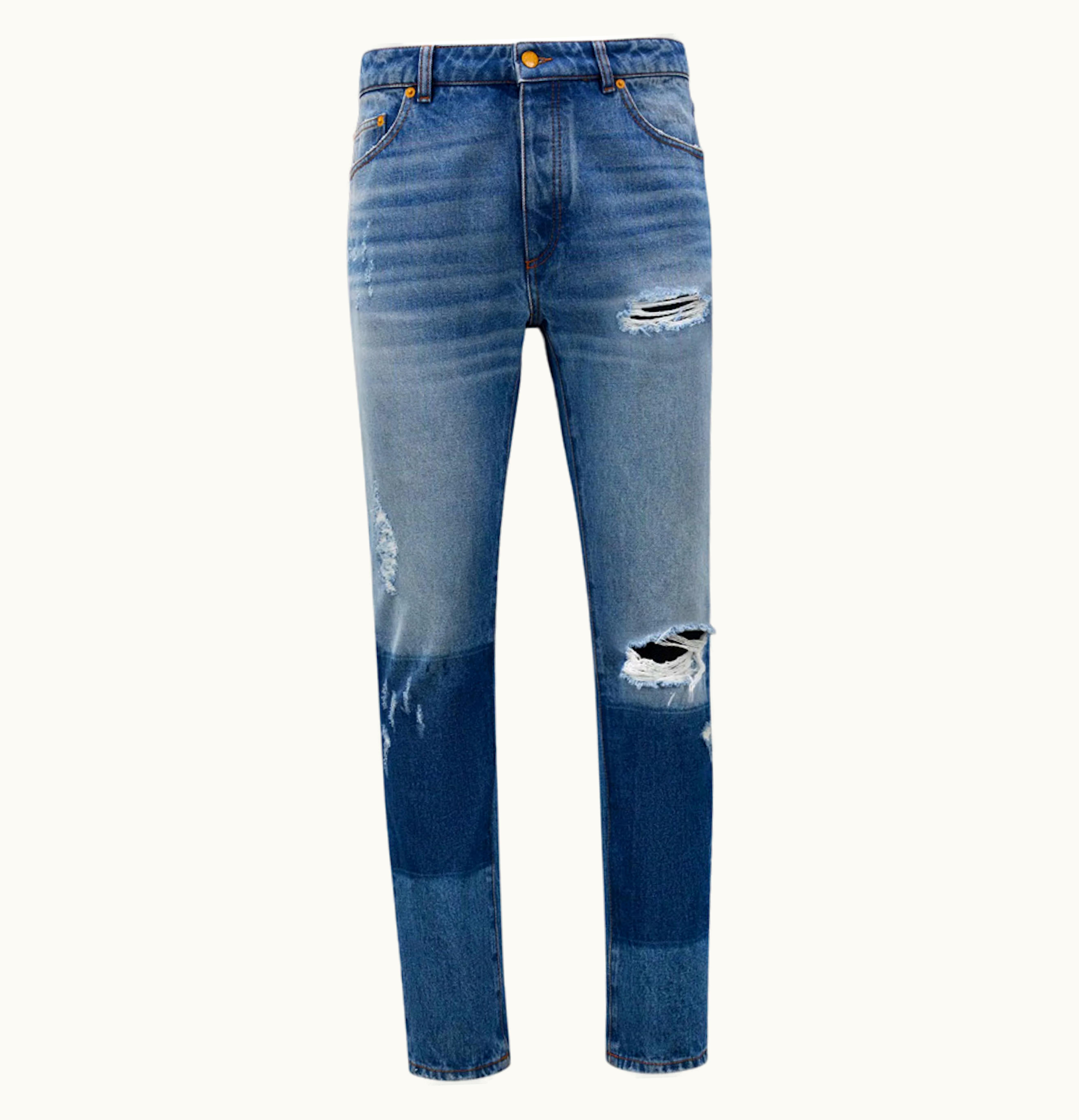 Moncler X Palm Angels Vintage Effect Jeans Ocean Blue