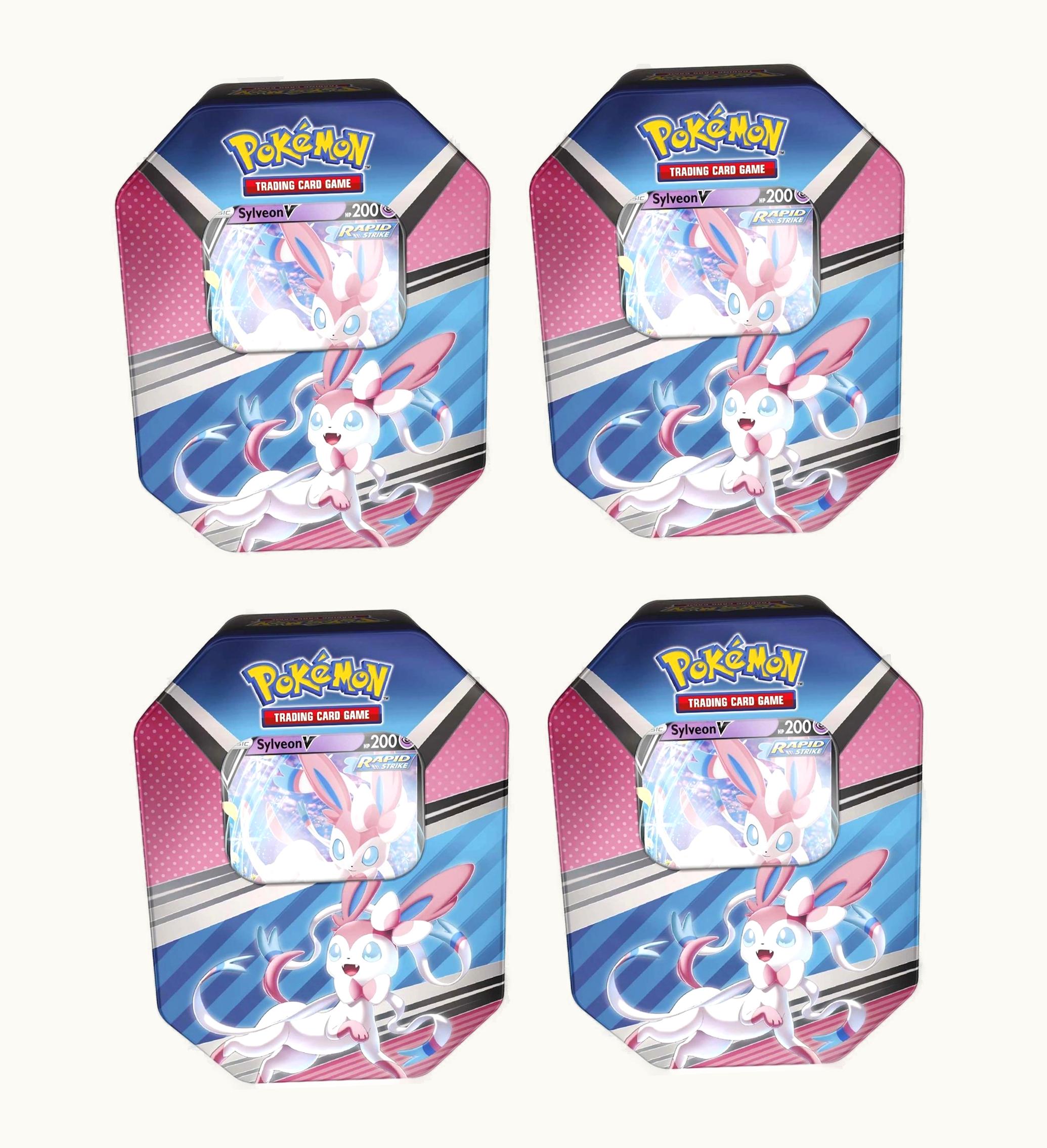 Pokemon Pokemon TCG V Heroes Sylveon V Tin 4 Packs 4x Lot