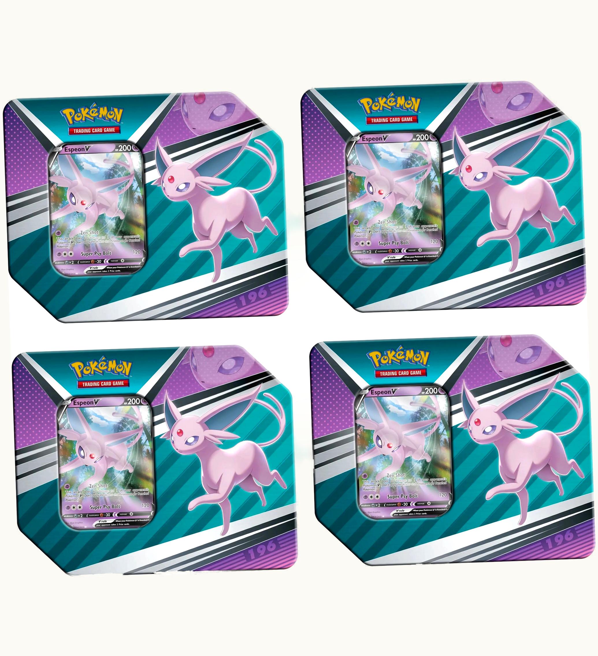 Pokemon Pokemon TCG V Heroes Espeon V Tin 4x Lot