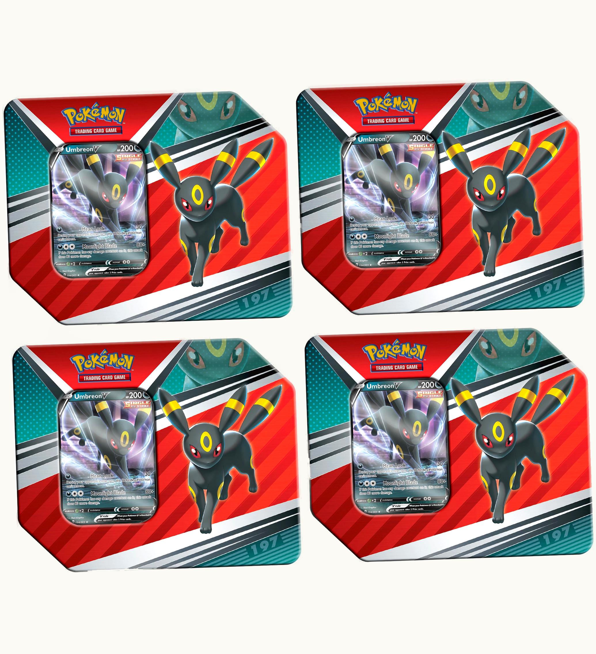 Pokemon Pokemon TCG V Heroes Umbreon V Tin 4x Lot