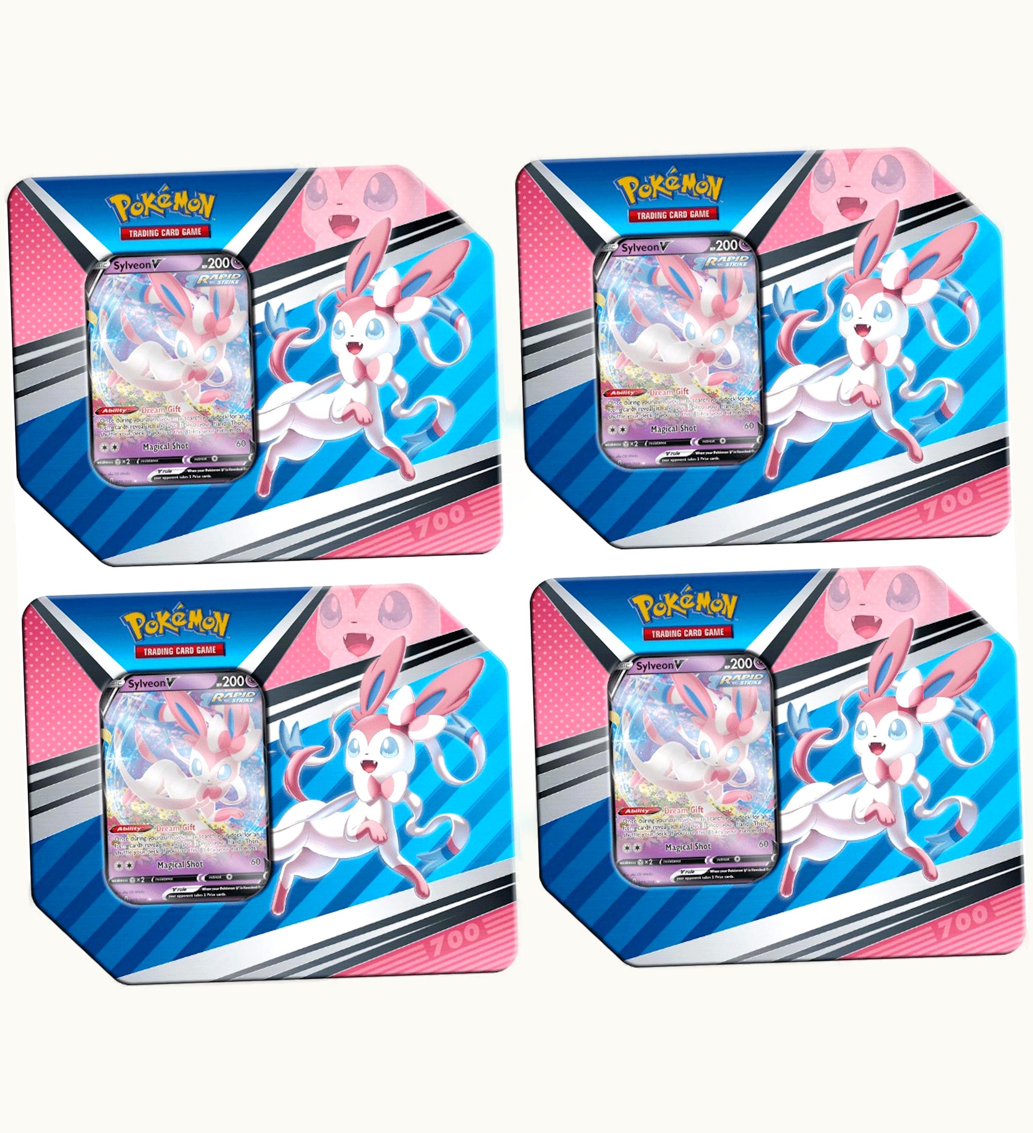 Pokemon Pokemon TCG V Heroes Sylveon V Tin 4x Lot