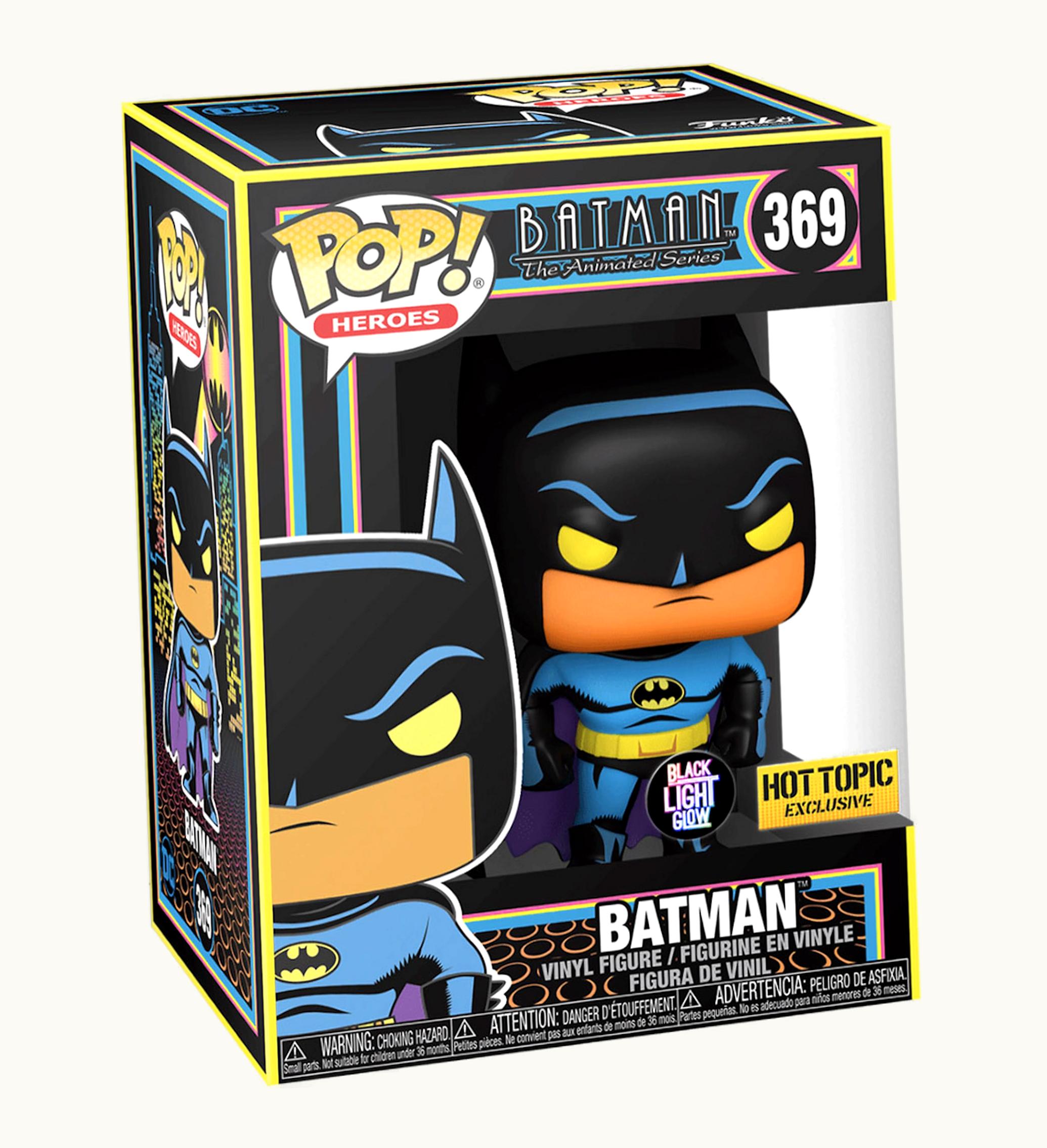 Funko Funko Pop Heroes Batman The Animated Series Batman Black Light Glow Hot Topic Exclusive Figure 369