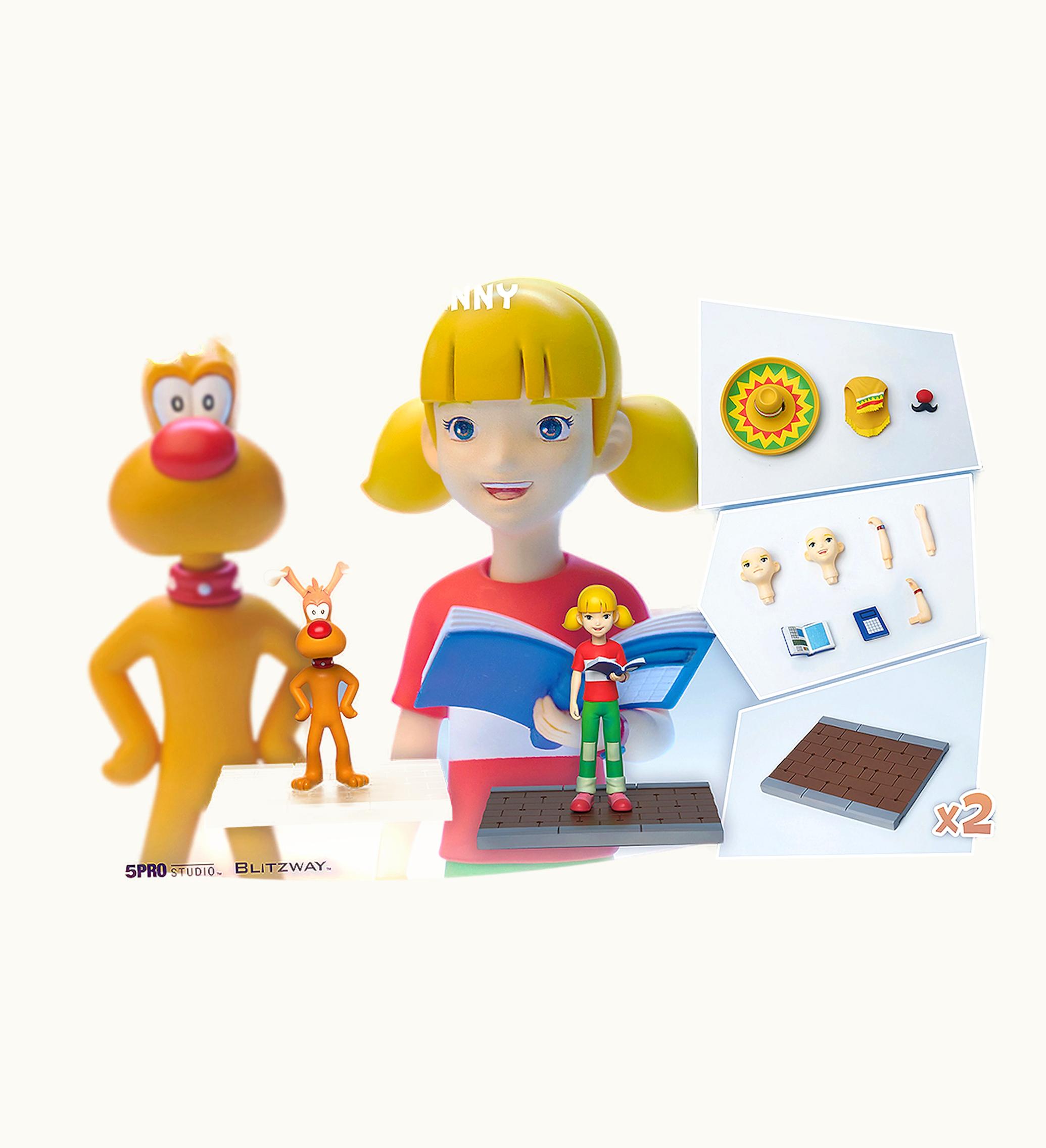 Blitzway 5pro Studio Mega Hero Inspector Gadget Brain And Penny Set Of 2 Figures Multi