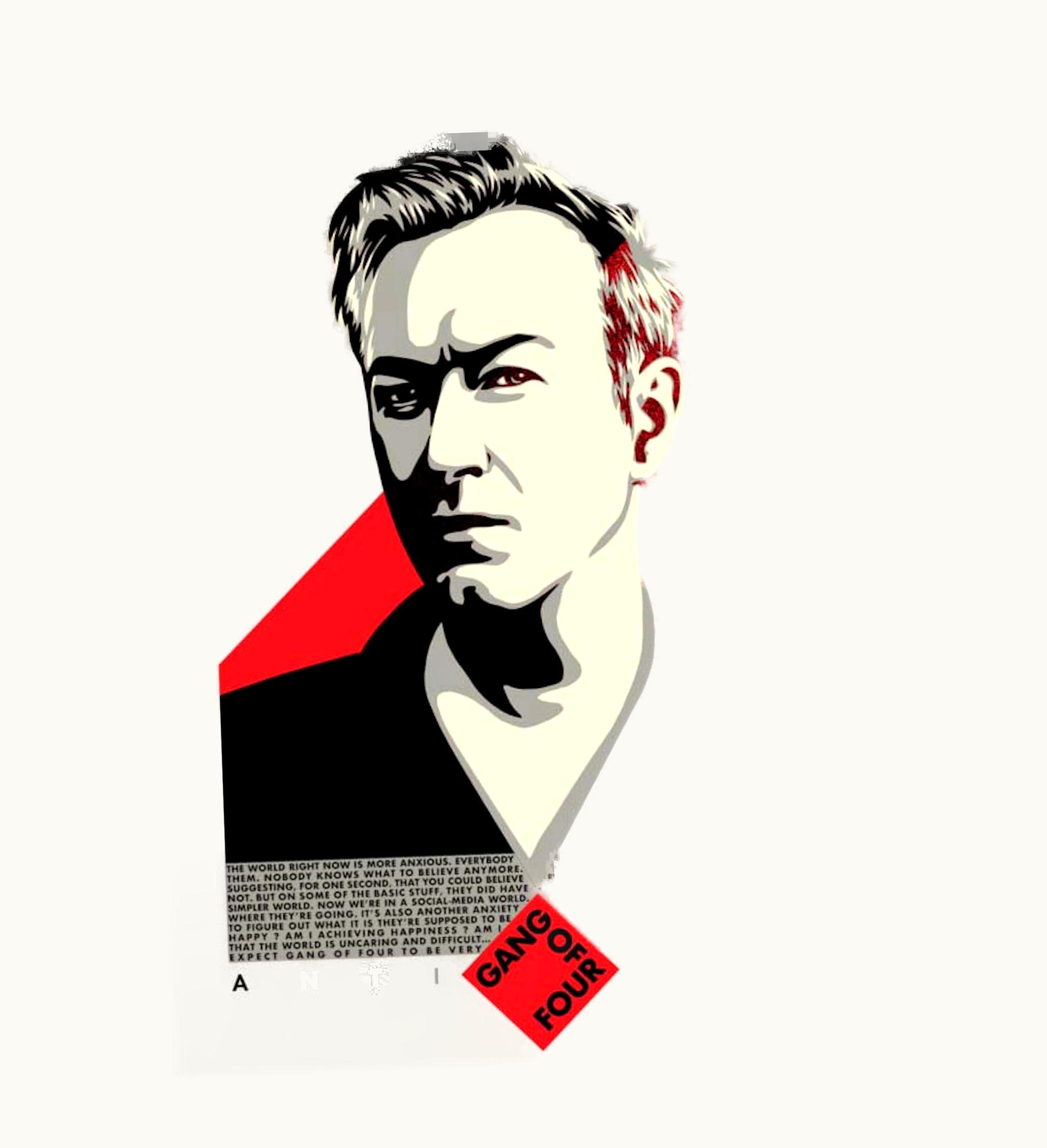 Shepard Fairey Andy Gill Anti Hero Print Red Signed Edition Of 400