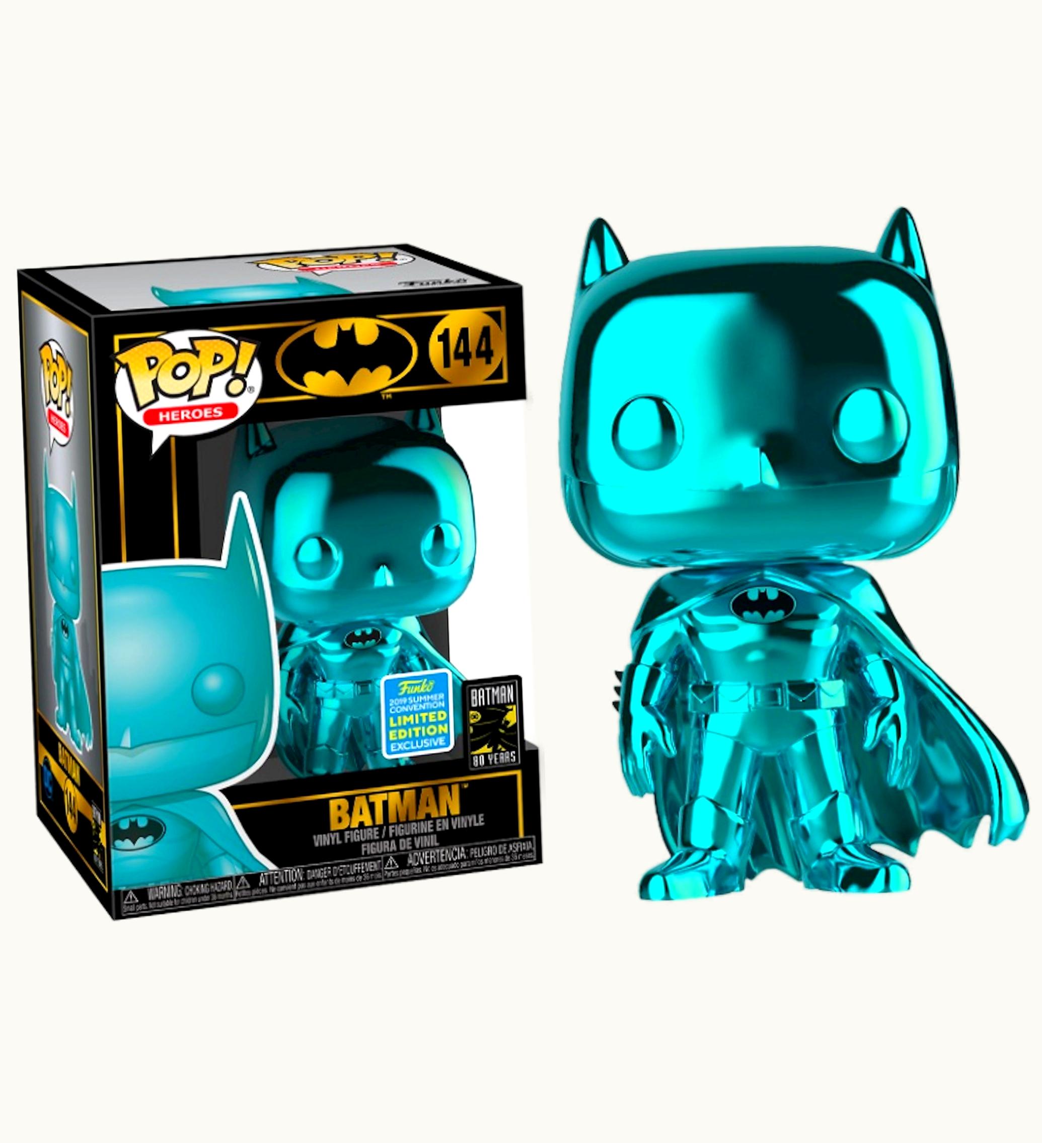 Funko Funko Pop Heroes DC Batman Teal Chrome Summer Convention Exclusive Figure 144