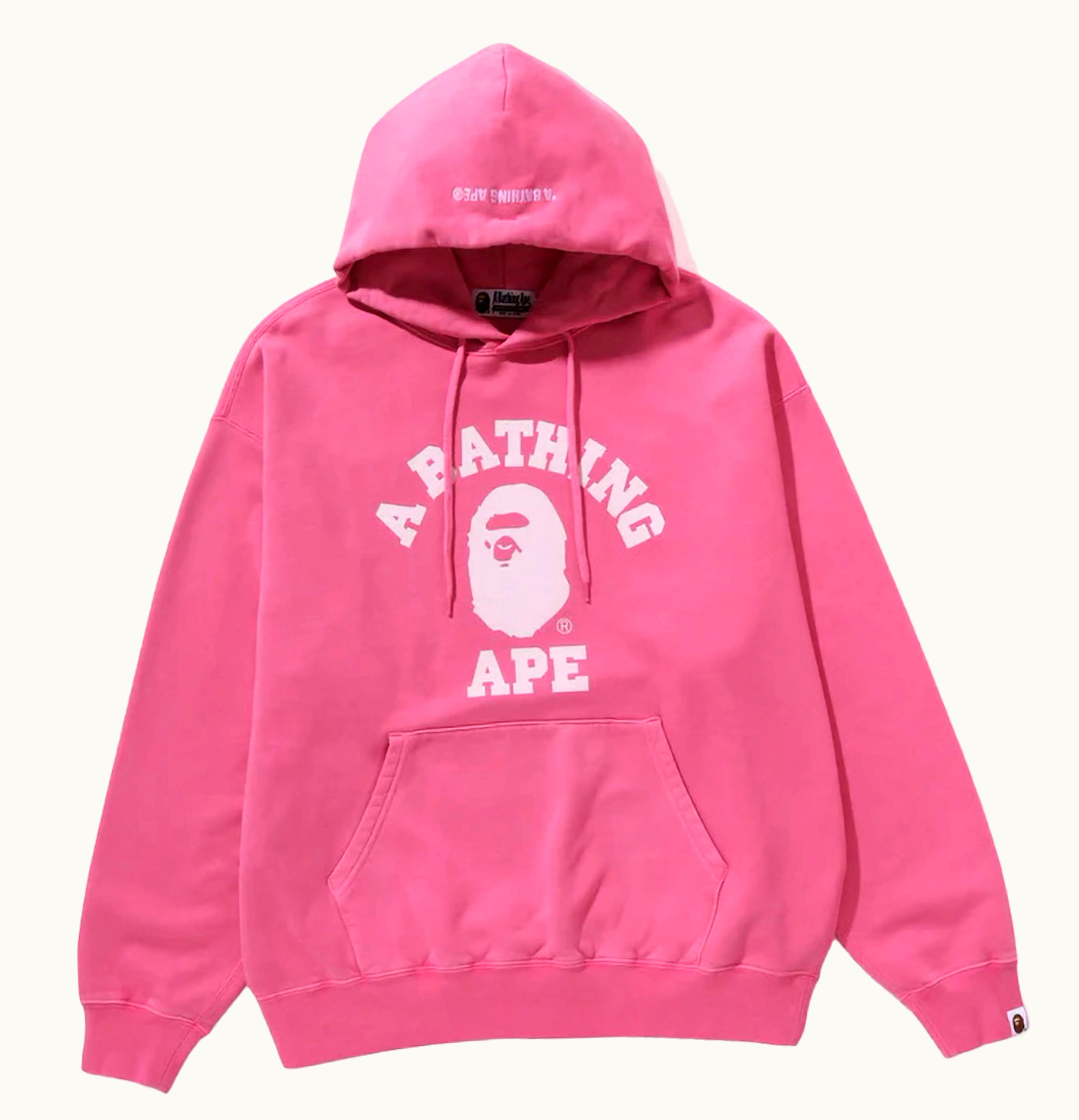 BAPE BAPE Ape Head One Point Overdye Crewneck Pink