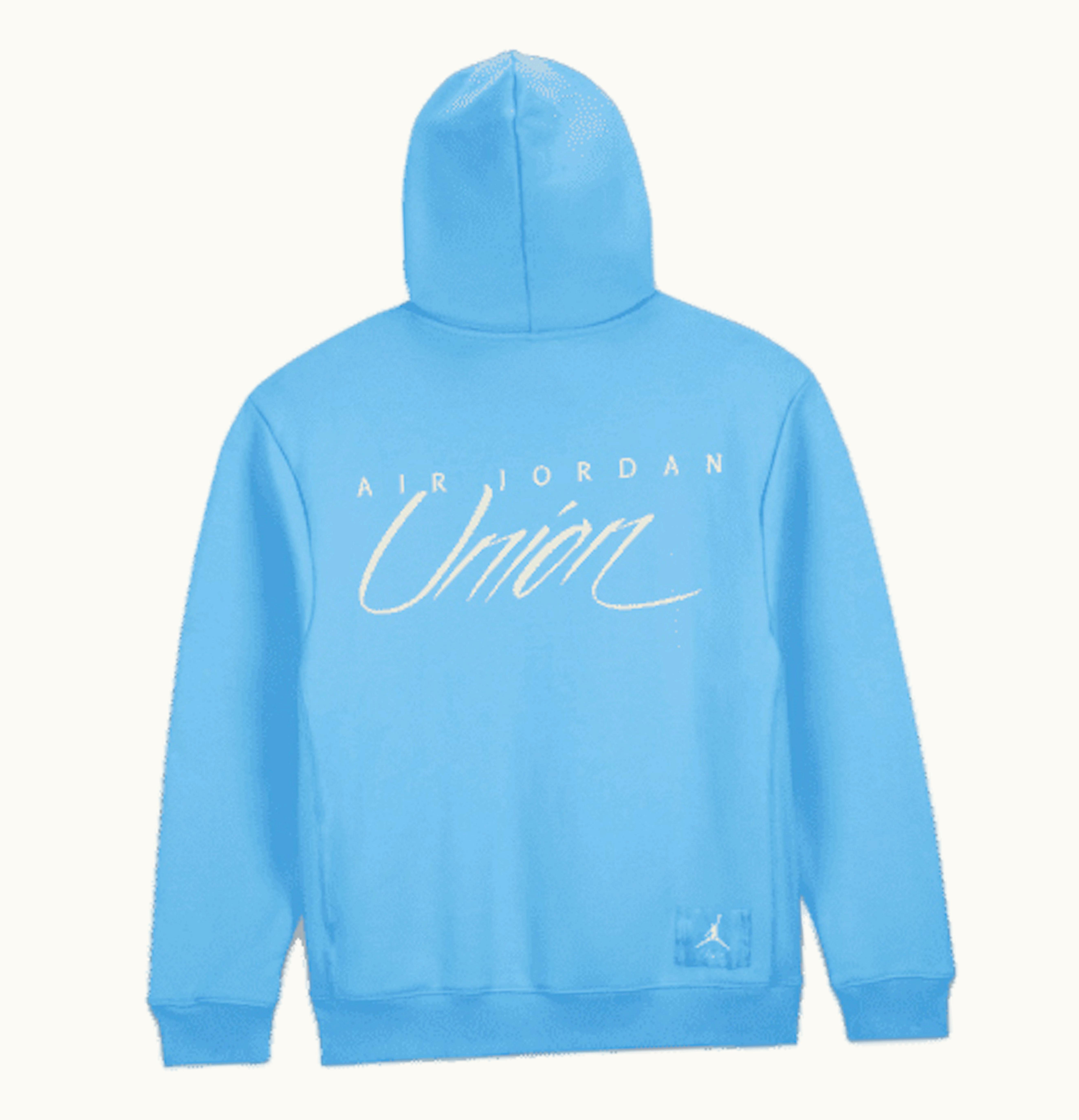 Jordan X Union Mj Fleece Hoodie Cobalt Pulse Coconut Milk