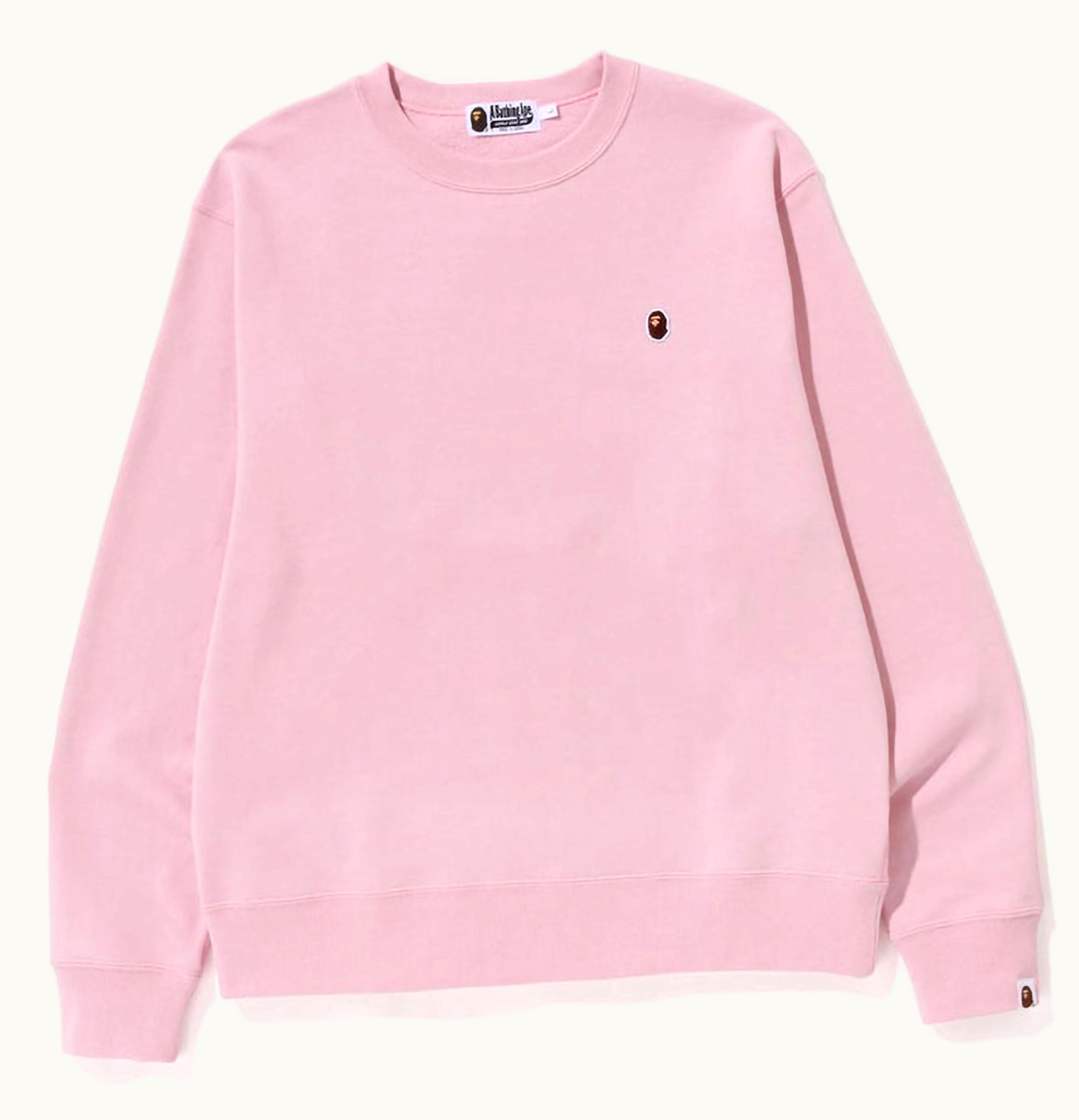 BAPE BAPE Ape Head One Point Relaxed Fit Crewneck SS23 Pink