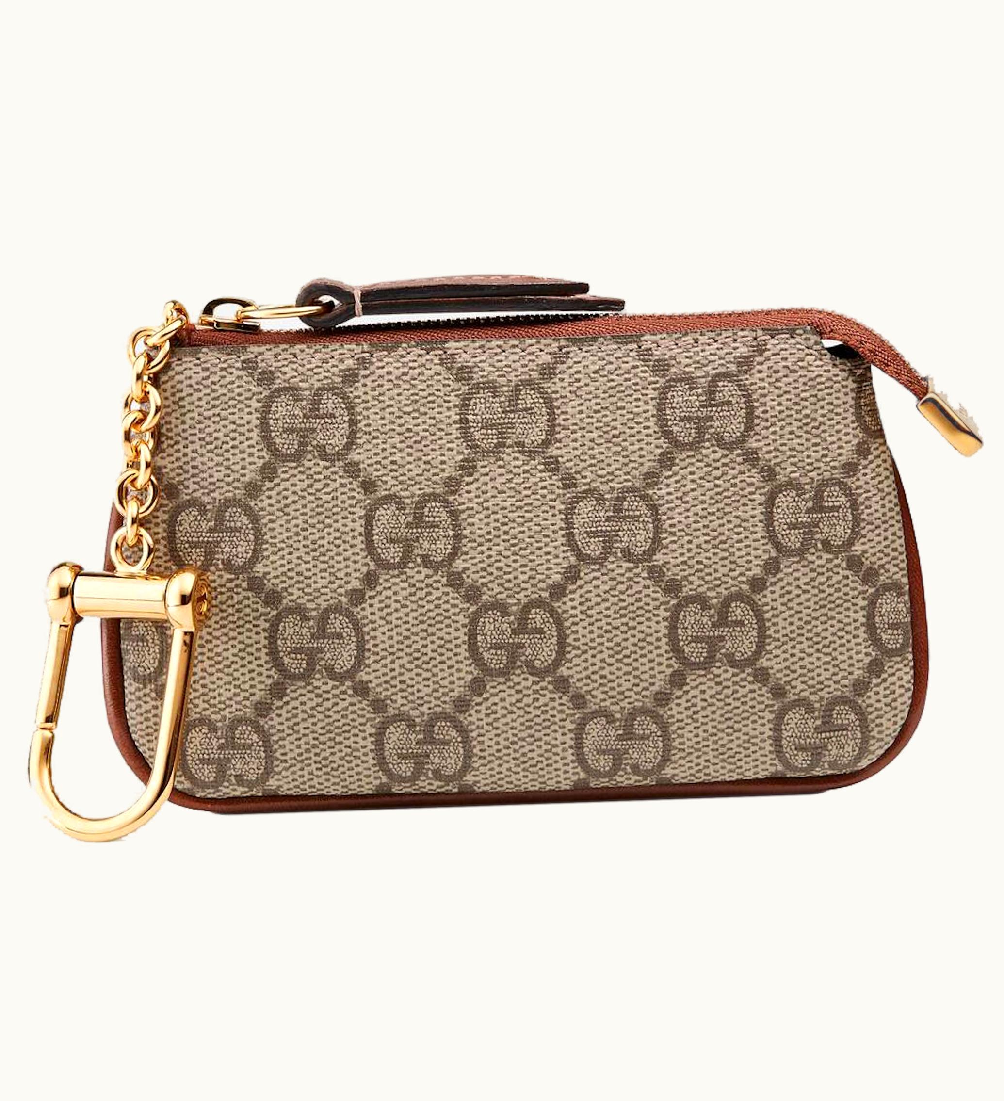 Gucci GG Supreme Key Pouch Beige Ebony