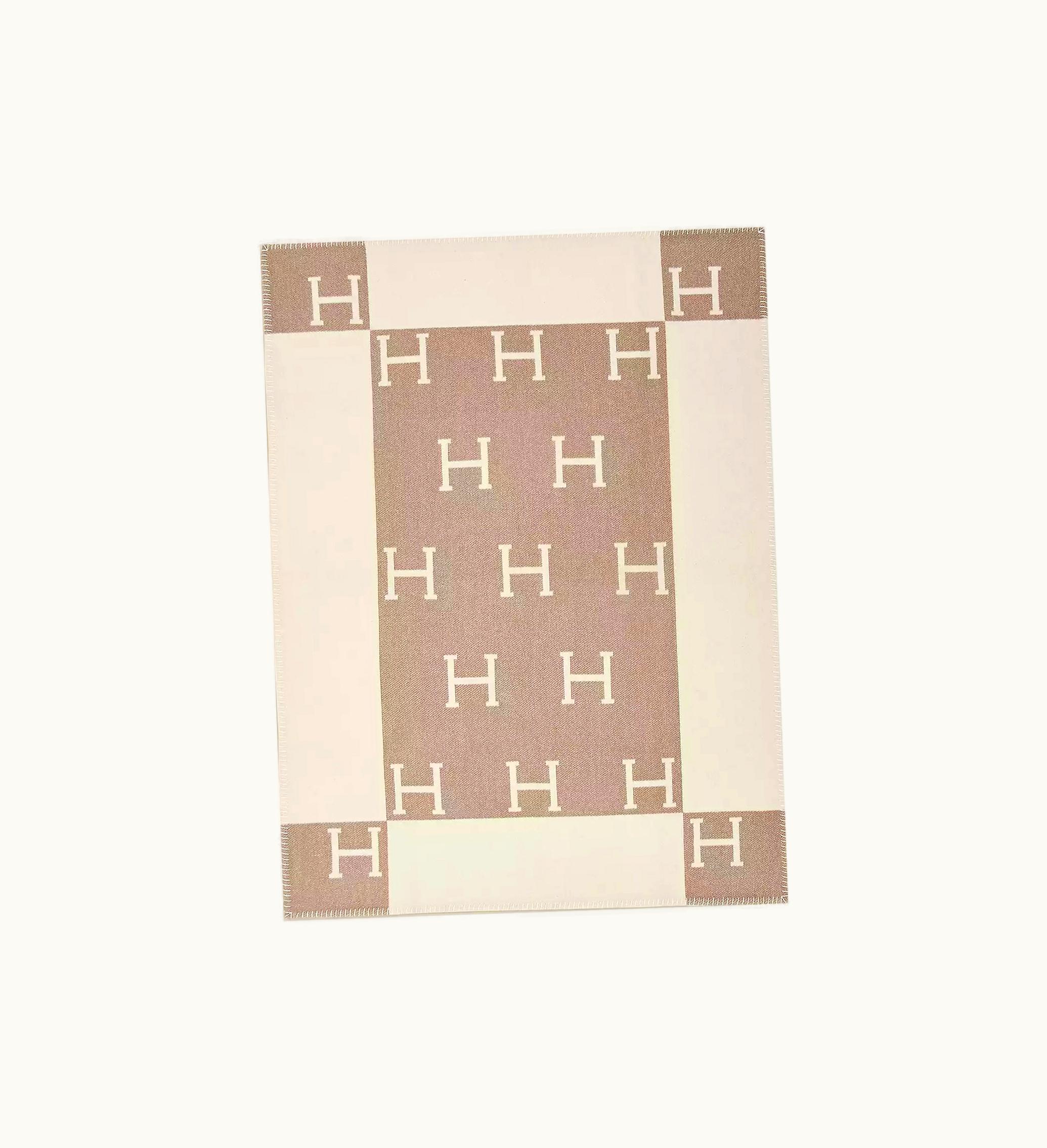 Hermes Avalon Baby Blanket Noisette Moyen Blanc