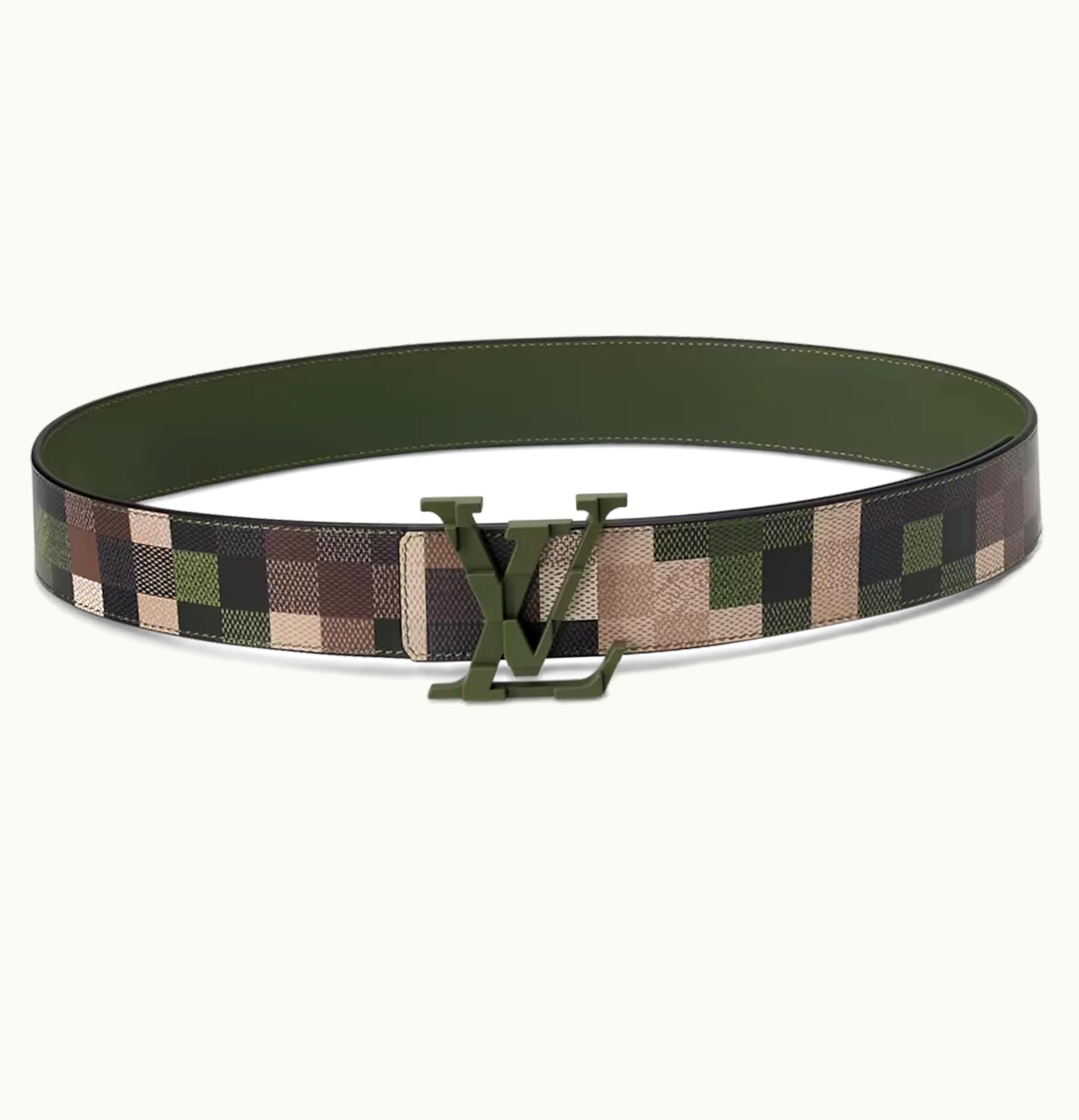 Louis Vuitton Louis Vuitton LV Mega Pixel 40mm Reversible Belt Green Damoflage Damier