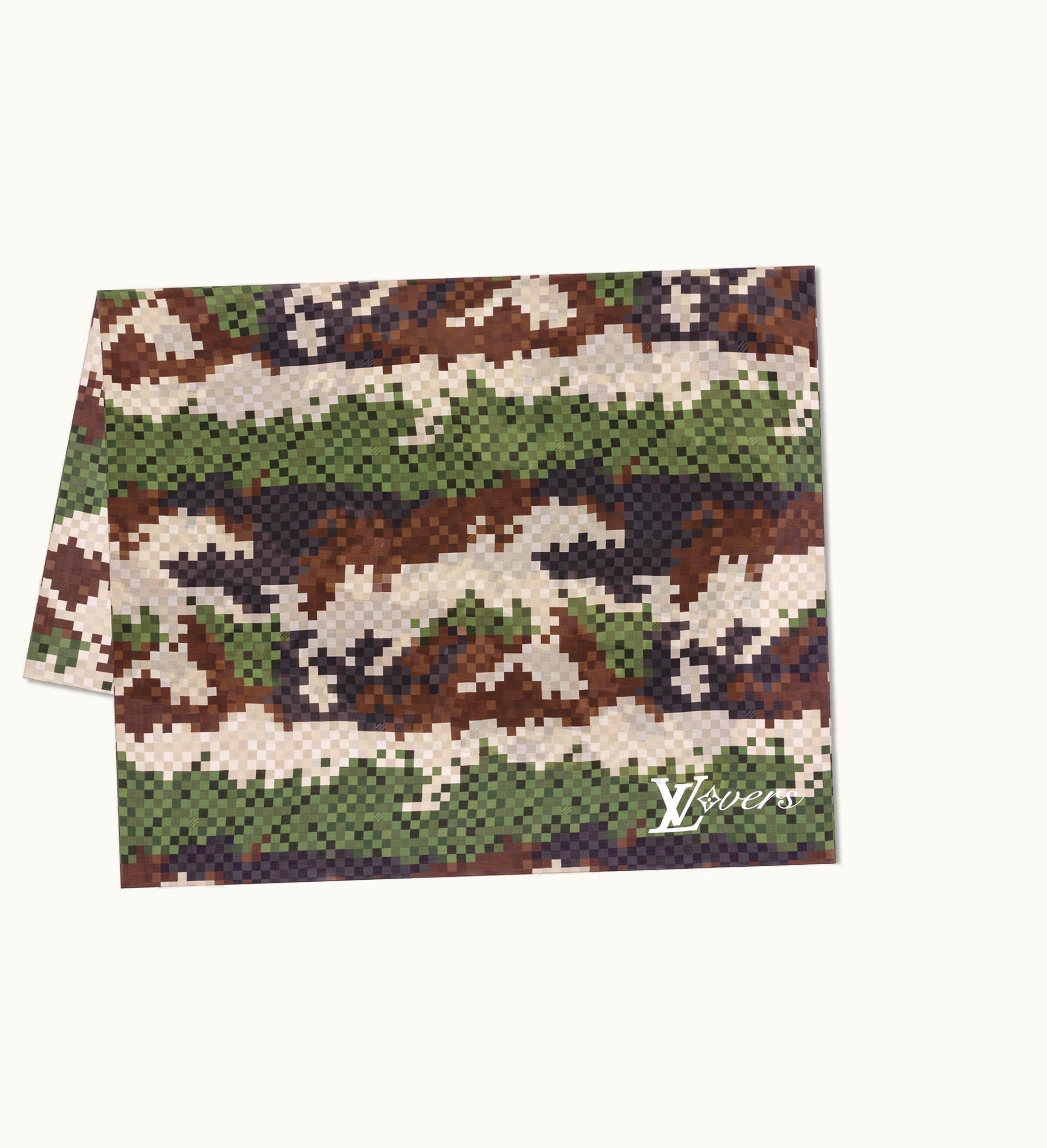 Louis Vuitton Louis Vuitton LV Lovers Damier Damoflage Stole Green