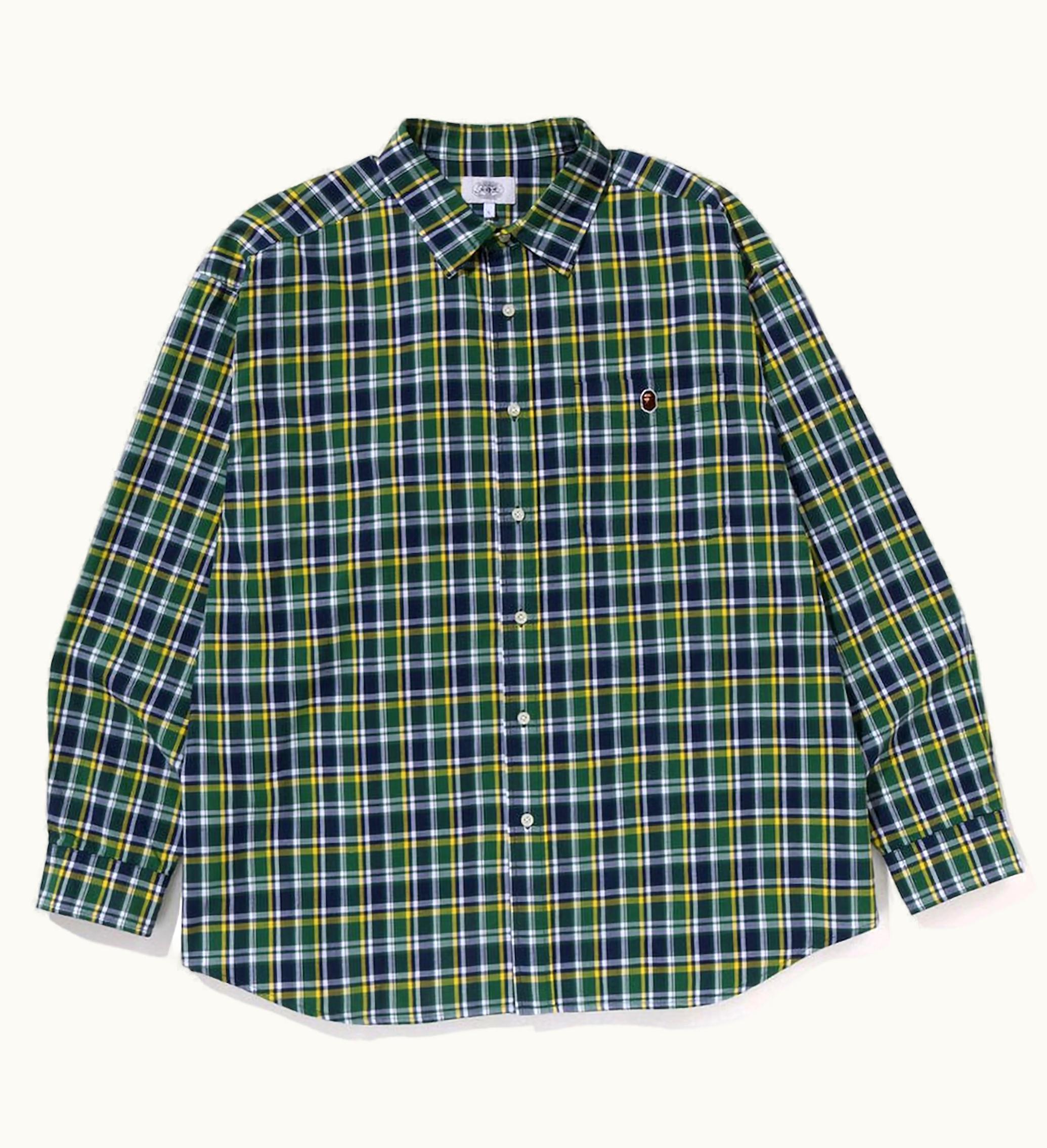 BAPE BAPE Mini Bape Check Loose Fit Shirt Green