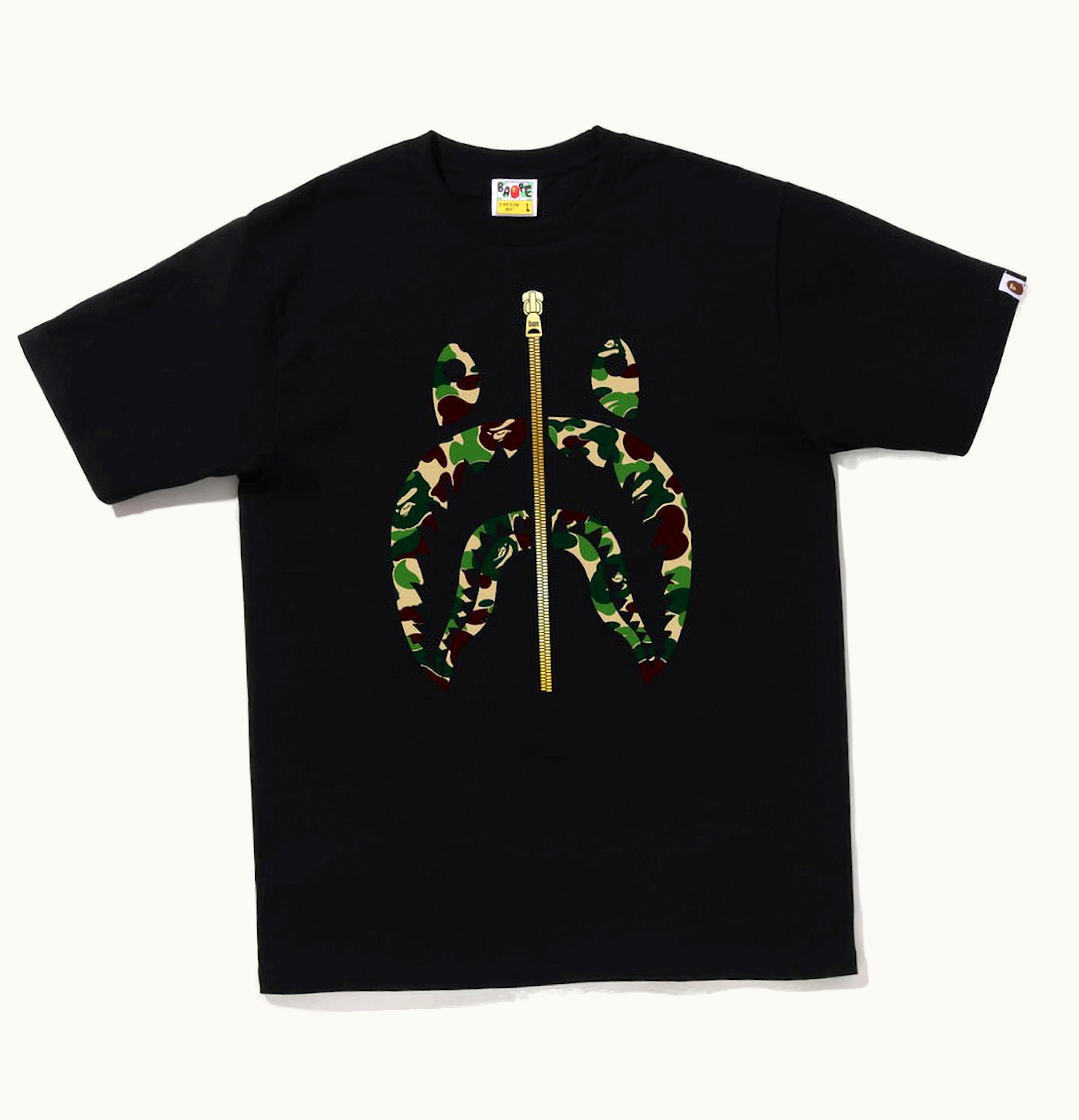 BAPE BAPE Abc Camo Gold Zip Shark Tee SS23 Black Green