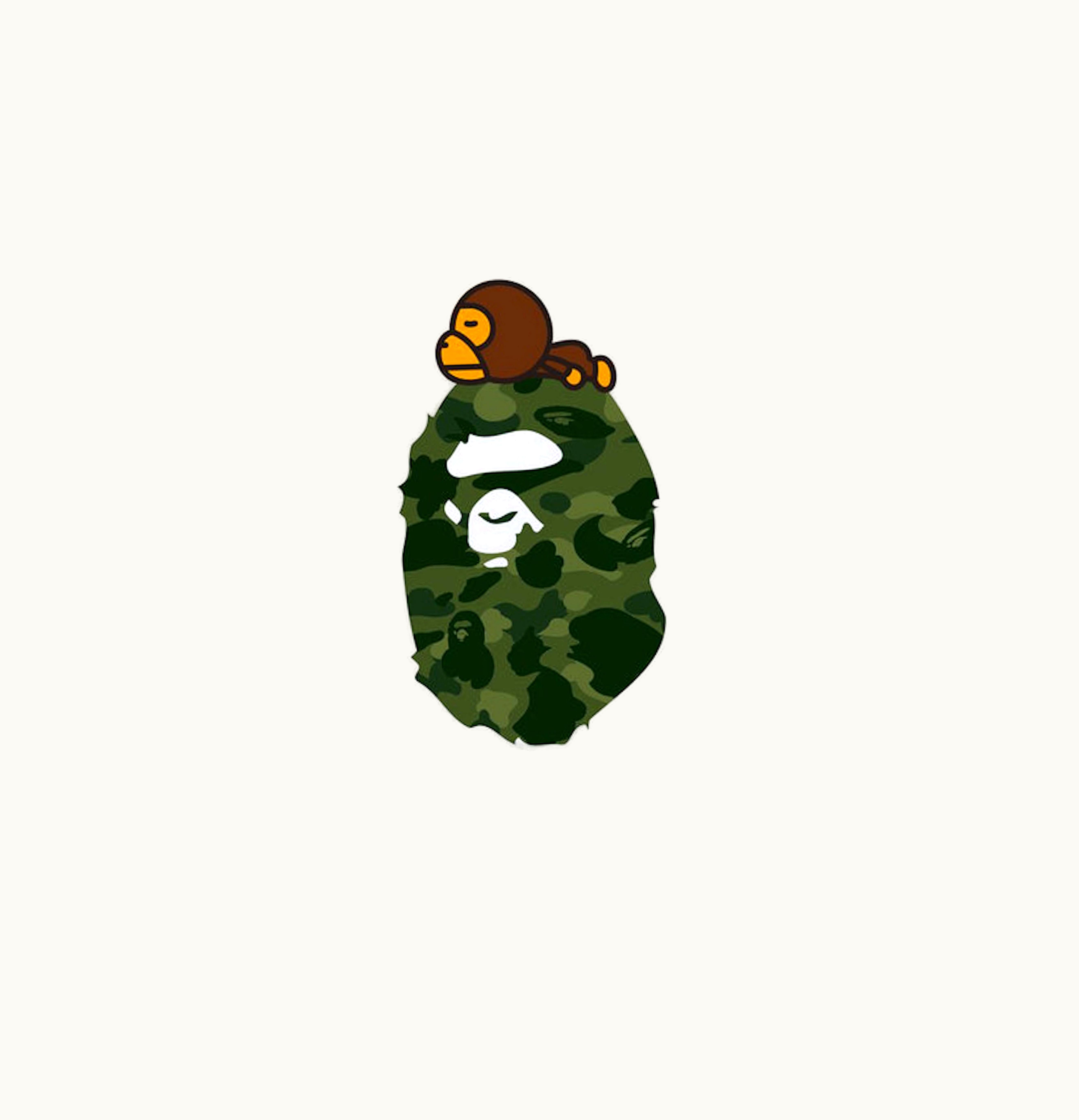 BAPE BAPE Color Camo Milo On Big Ape Tee FW22 White Green