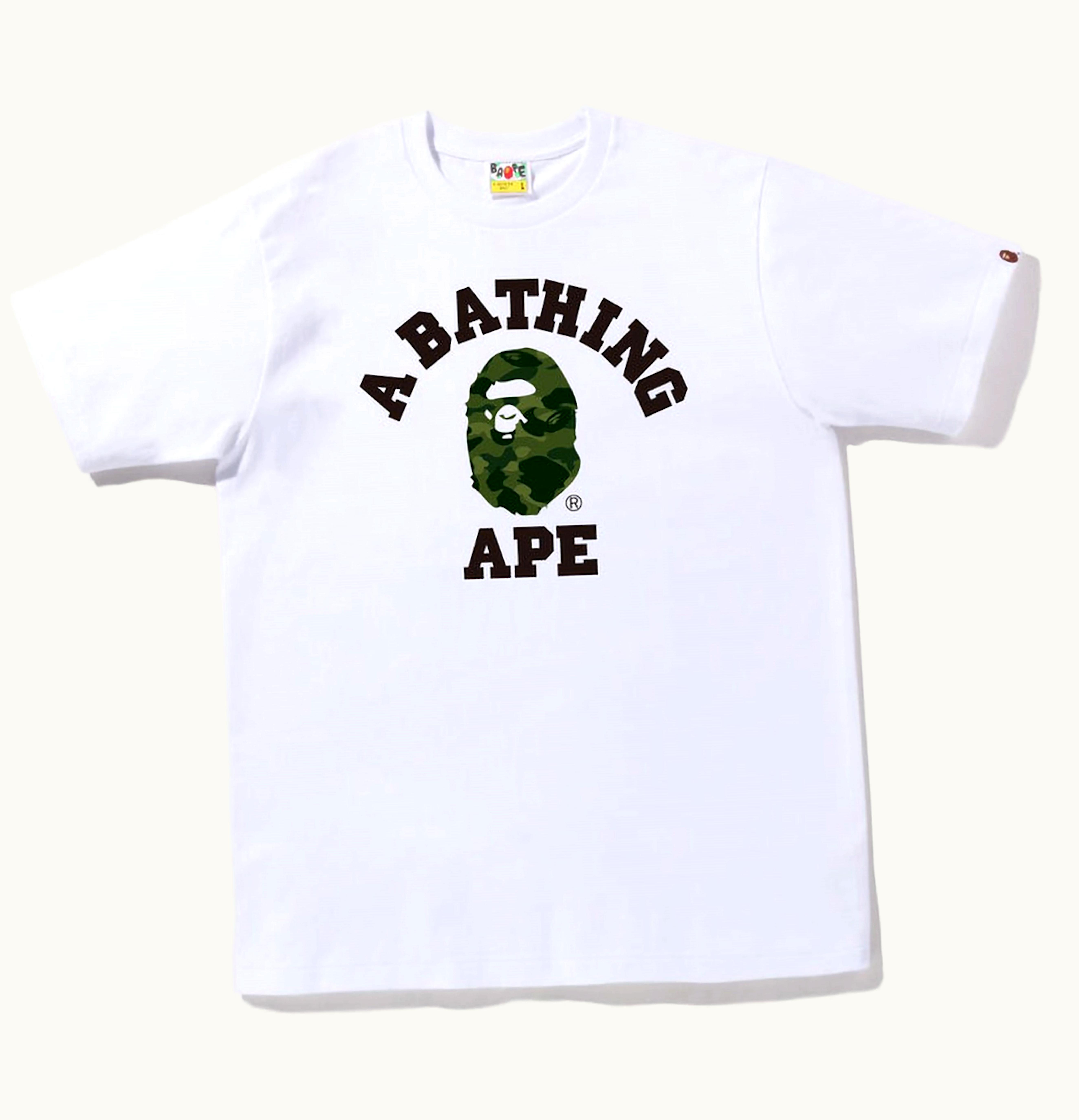 BAPE BAPE Color Camo College Tee FW22 White Green