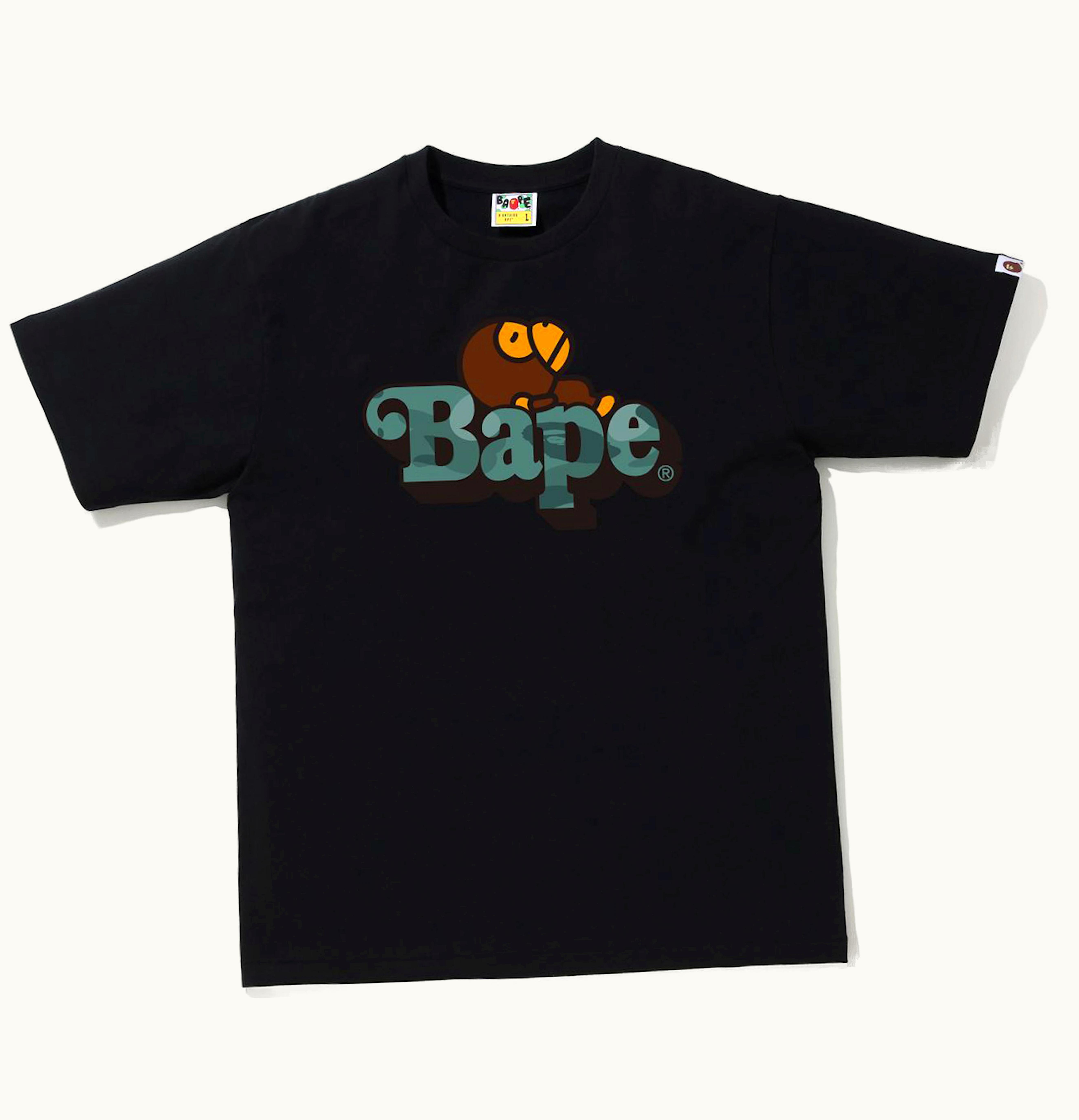 BAPE BAPE Color Camo Milo On Bape Tee Black Green