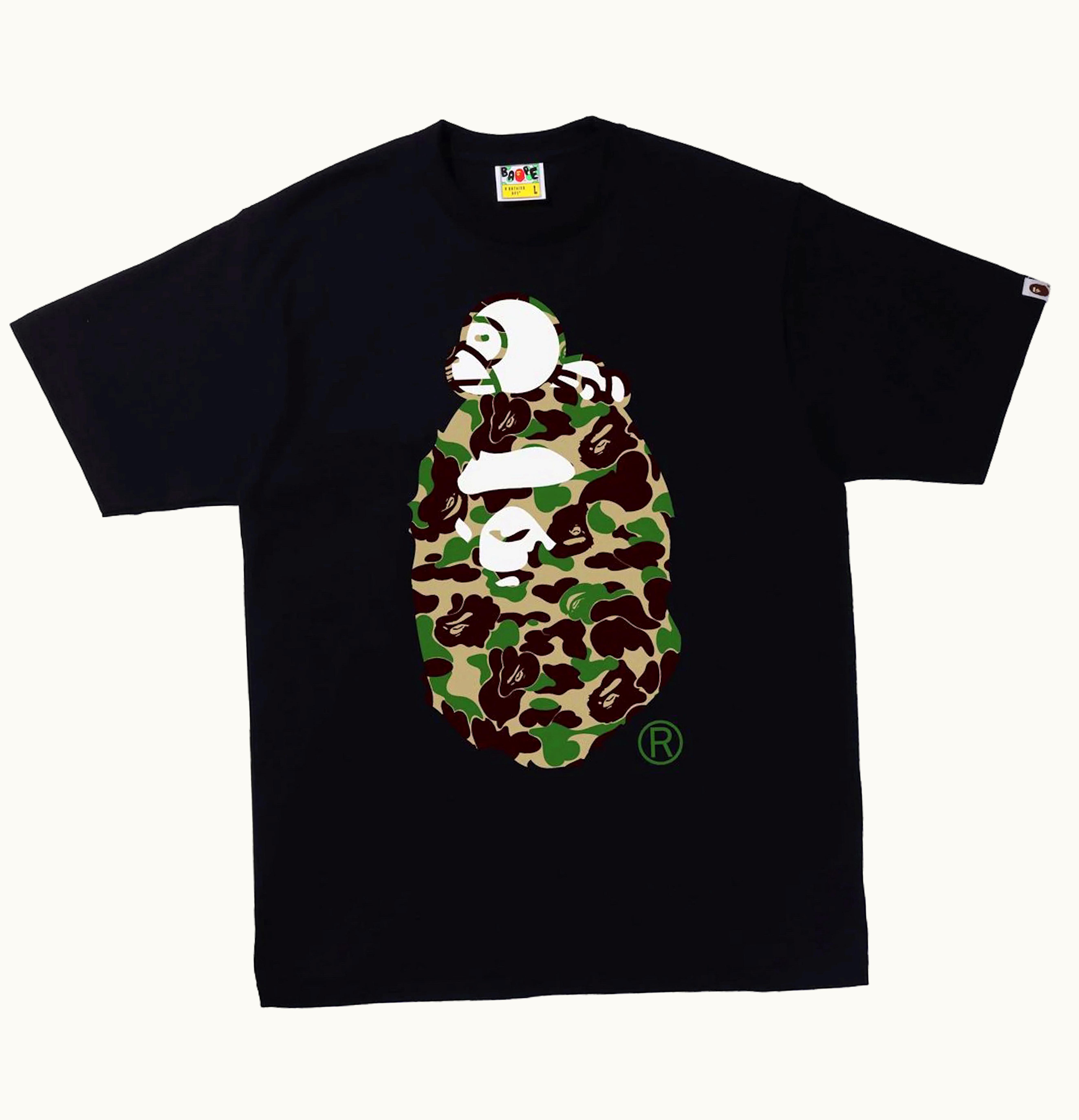 BAPE BAPE Abc Camo Milo On Big Ape Tee Black Green