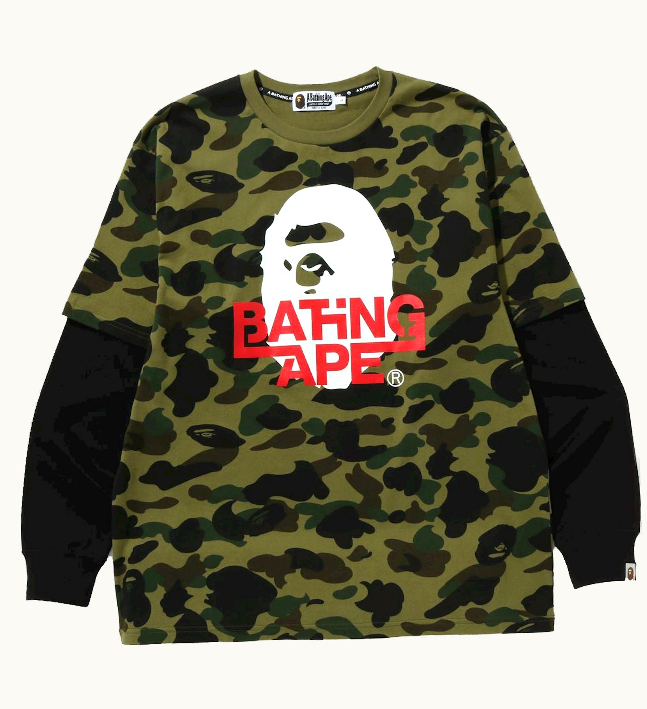 BAPE BAPE 1st Camo Relaxed Fit Layered L S Tee Green