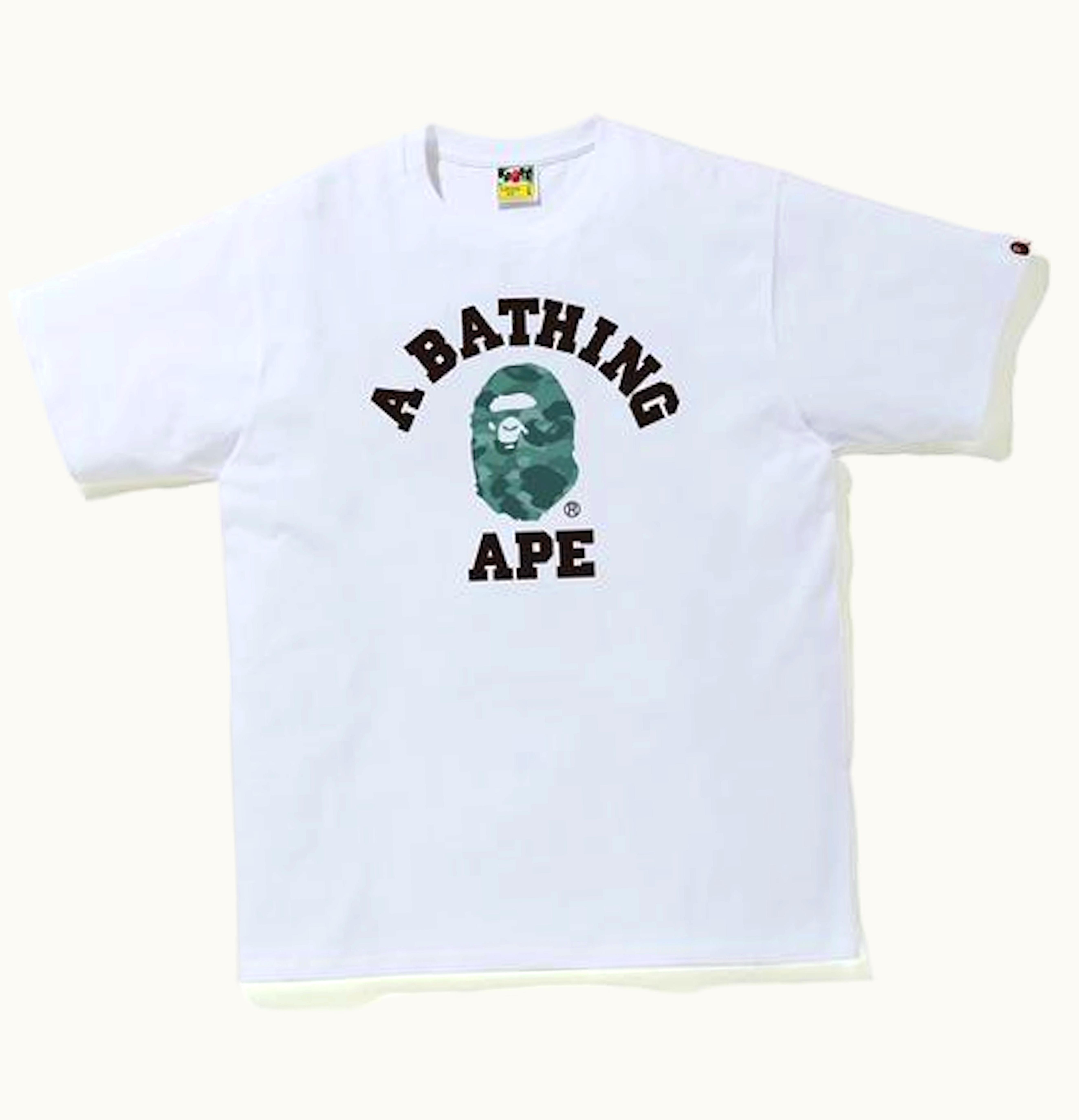 BAPE BAPE Color Camo College Tee White Green