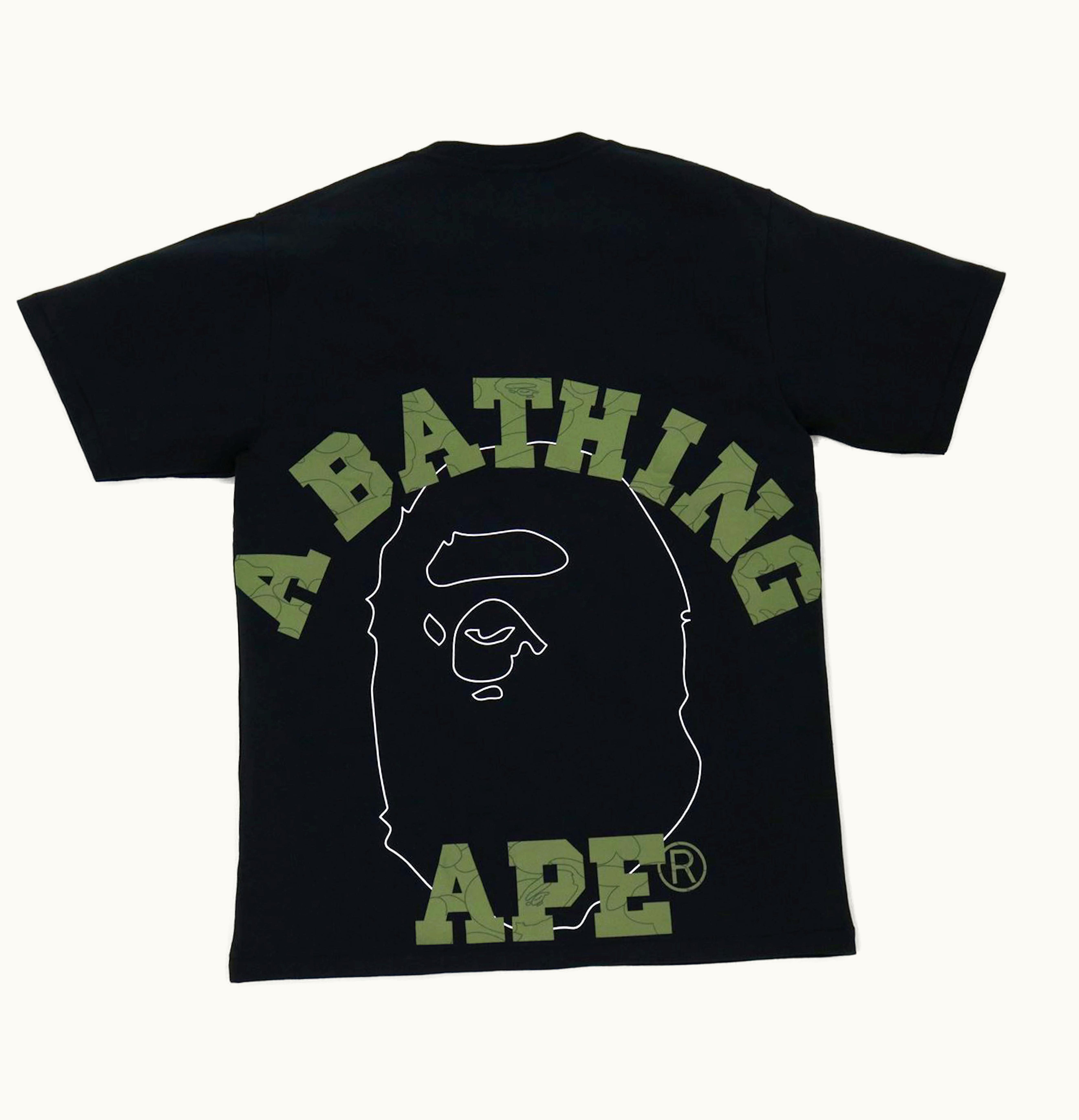 BAPE BAPE Line 1st Camo Face Over College Tee Black Green