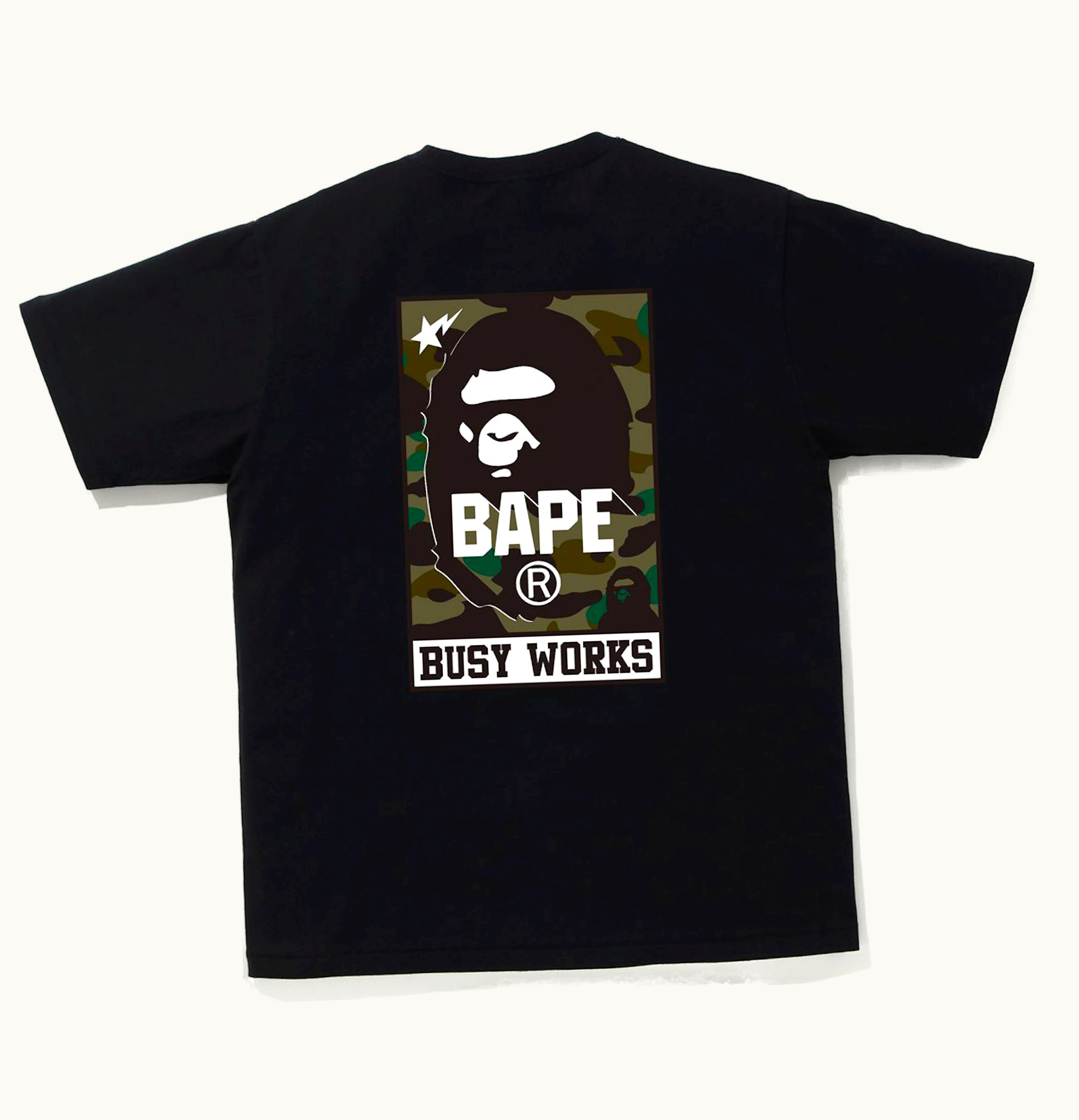 BAPE BAPE 1st Camo Busy Works Tee Black Green FW21