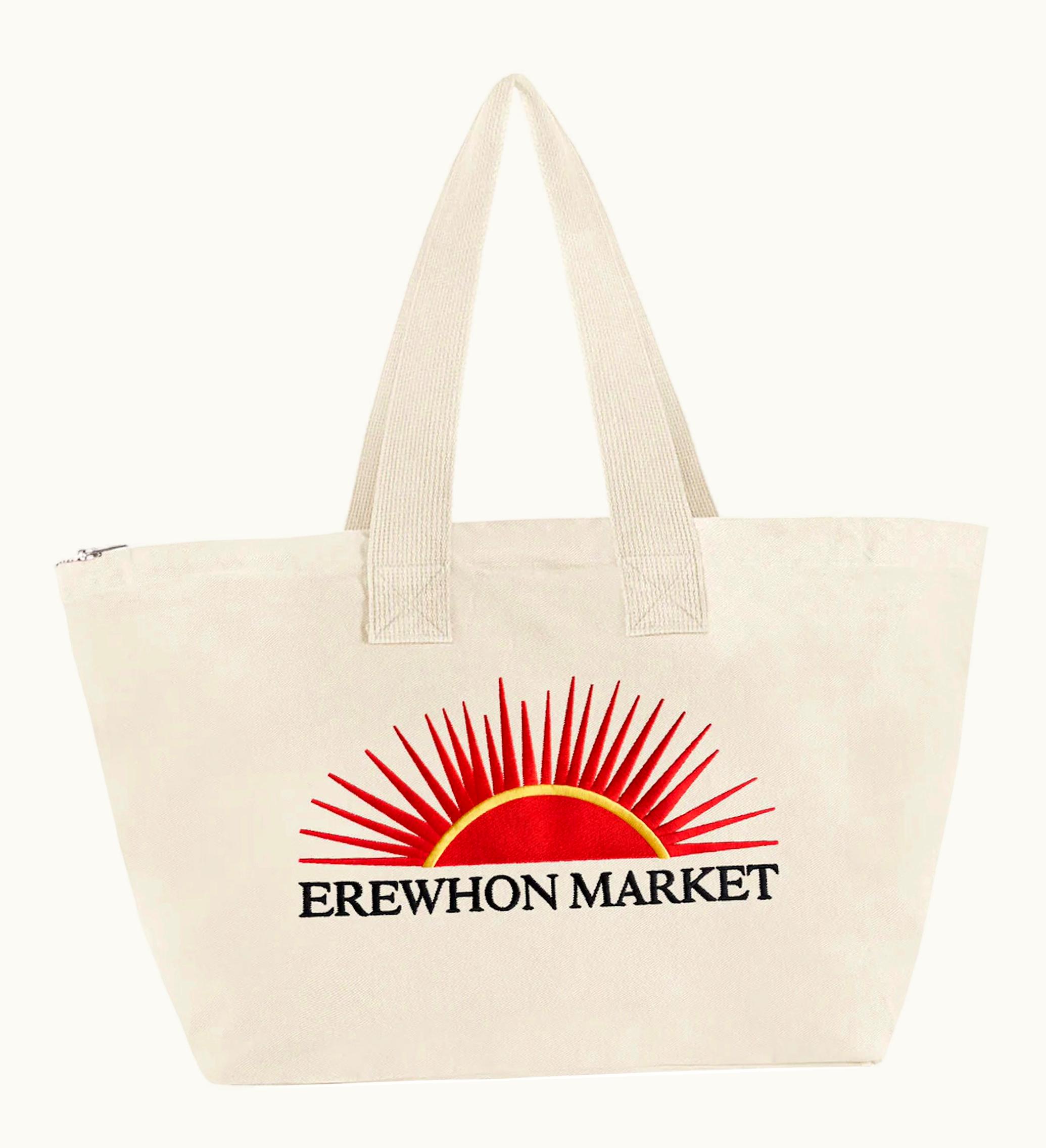 Cactus Plant Flea Market Embroidered Erewhon Market Zip Tote Natural