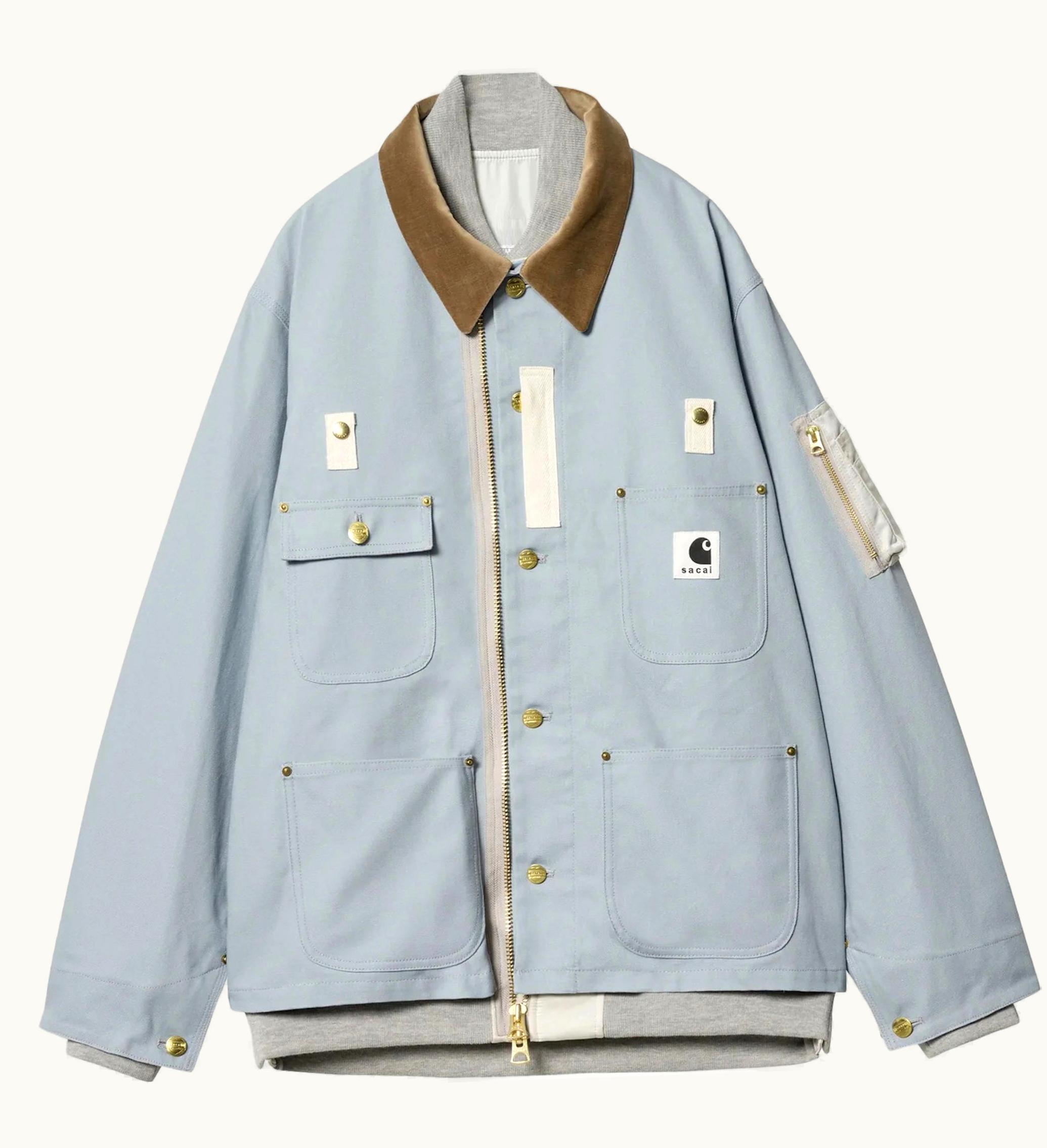Sacai Sacai X Carhartt WIP Canvas Ma 1 Michigan Jacket Light Blue