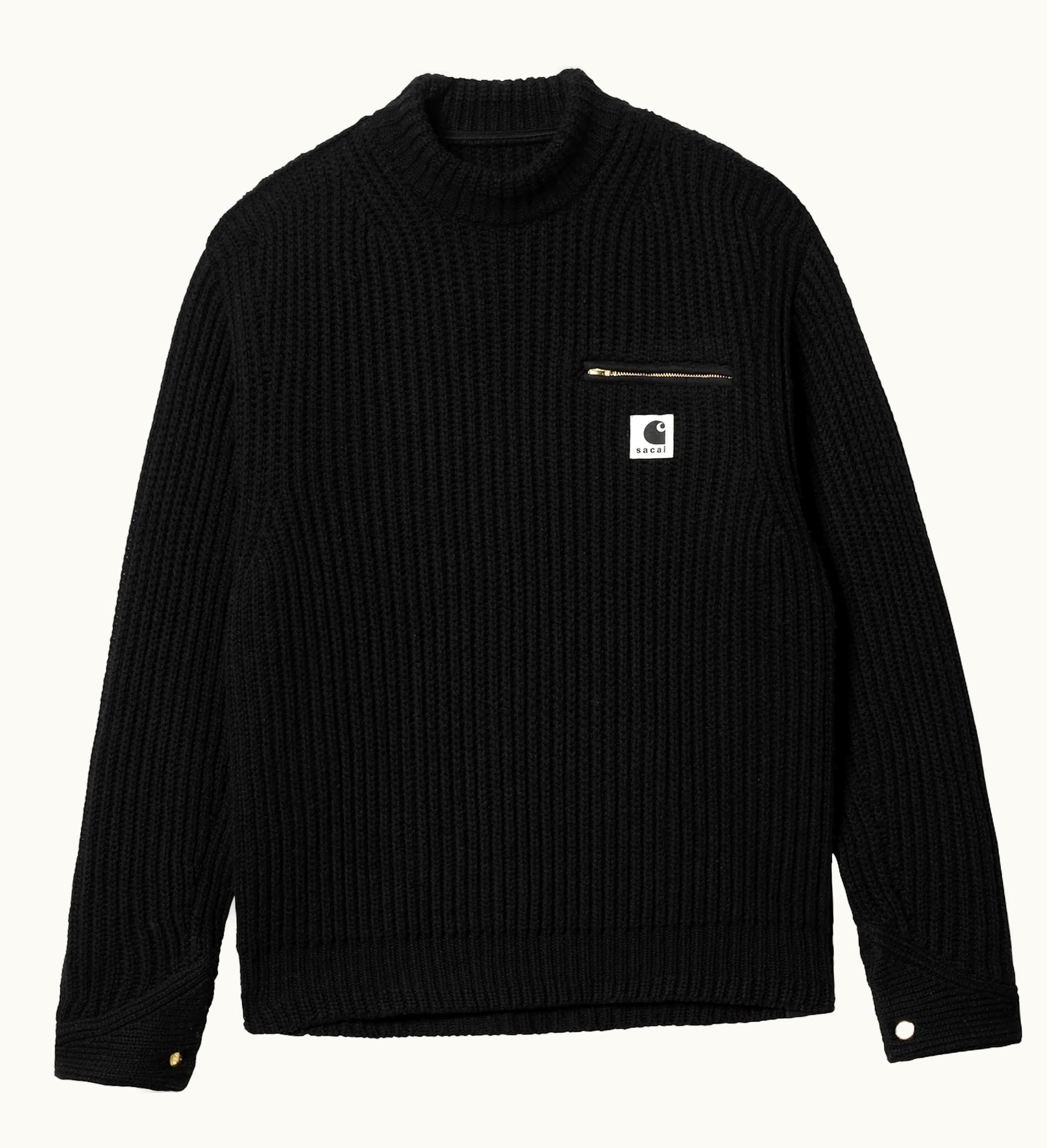 Sacai Sacai X Carhartt WIP Knit Detroit Pullover Black