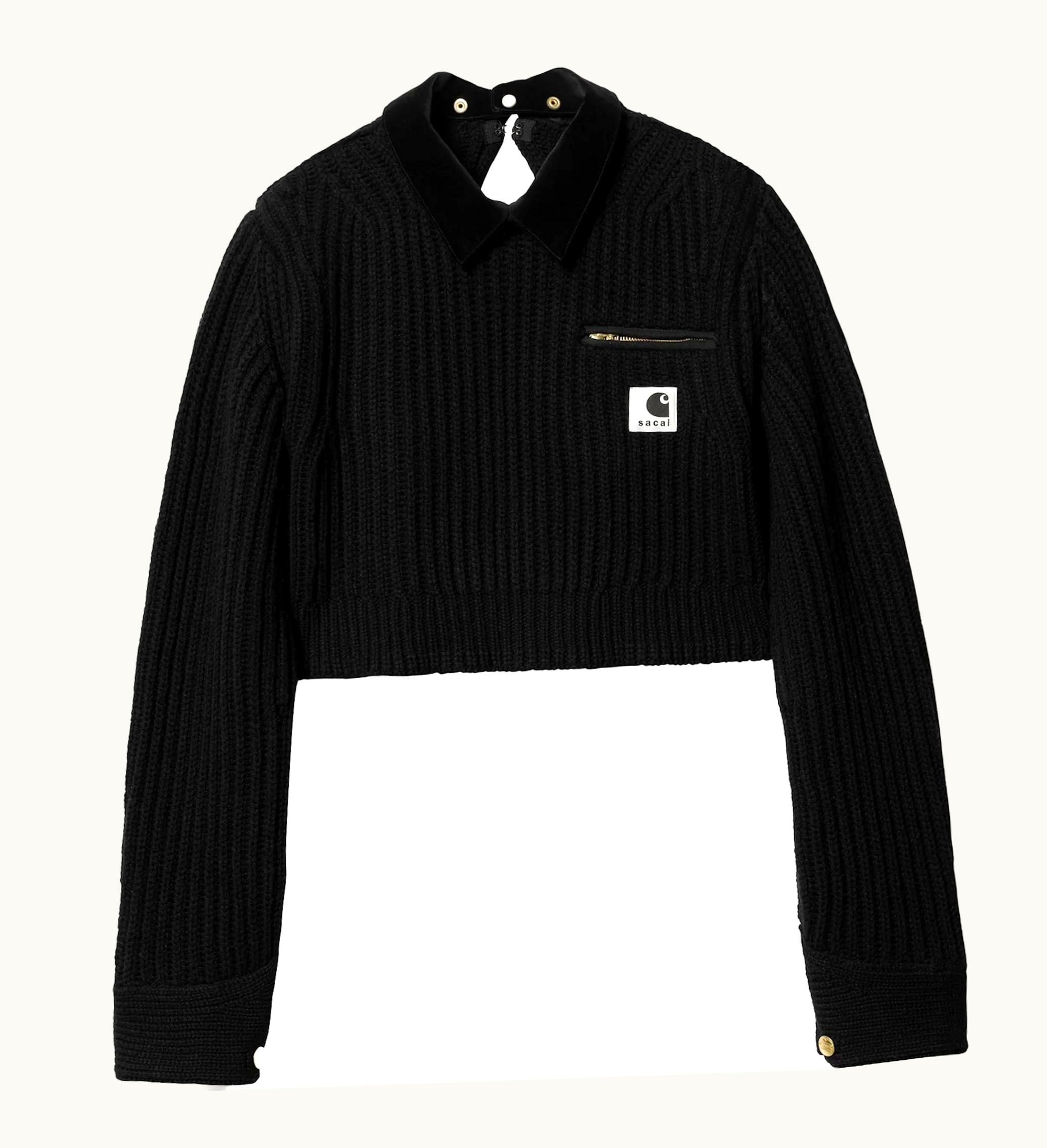 Sacai Sacai X Carhartt WIP Womens Knit Detroit Pullover Black