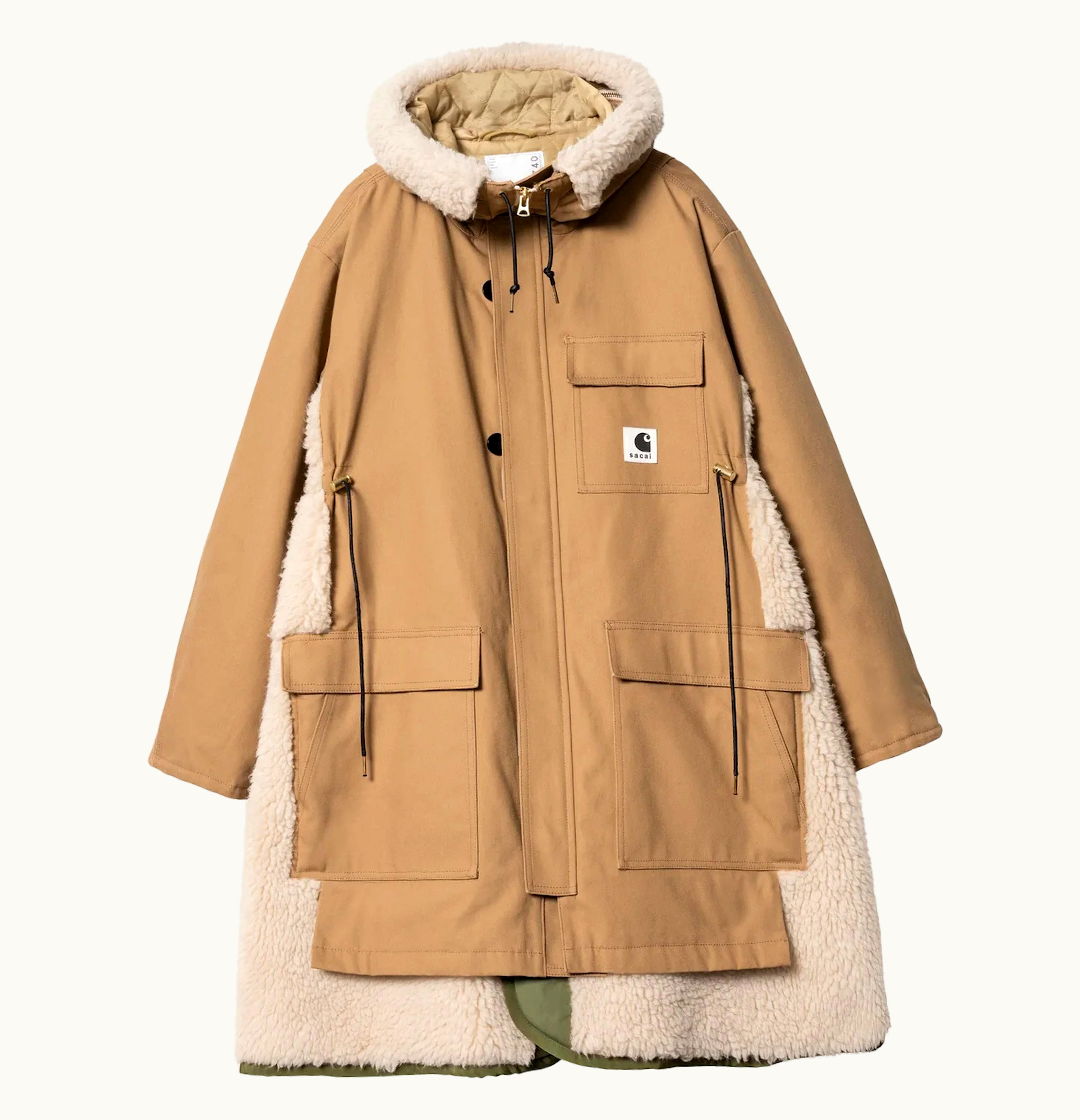 Sacai Sacai X Carhartt WIP Womens Canvas Siberian Parka Beige