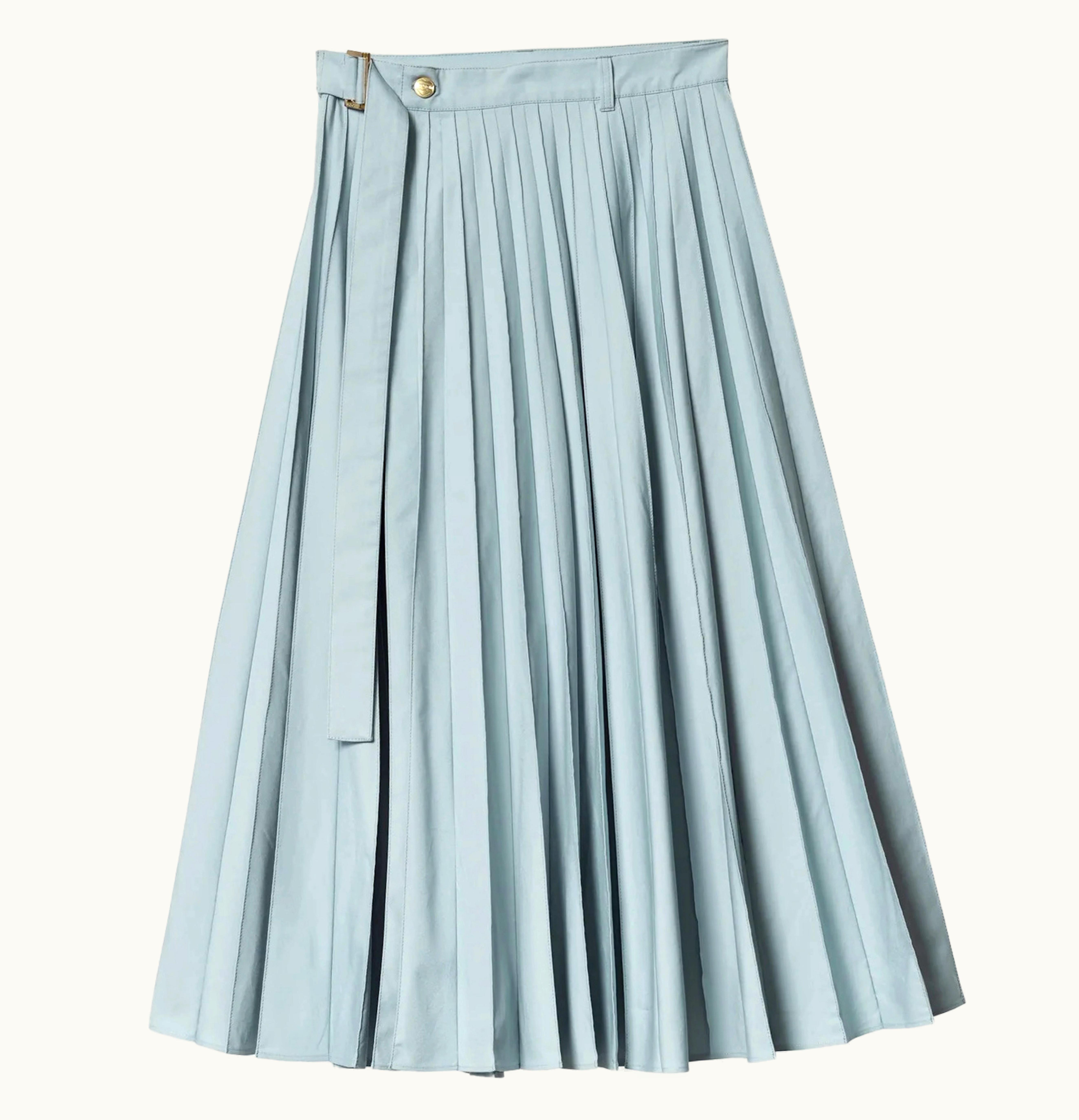 Sacai Sacai X Carhartt WIP Womens Pleated Skirt Light Blue