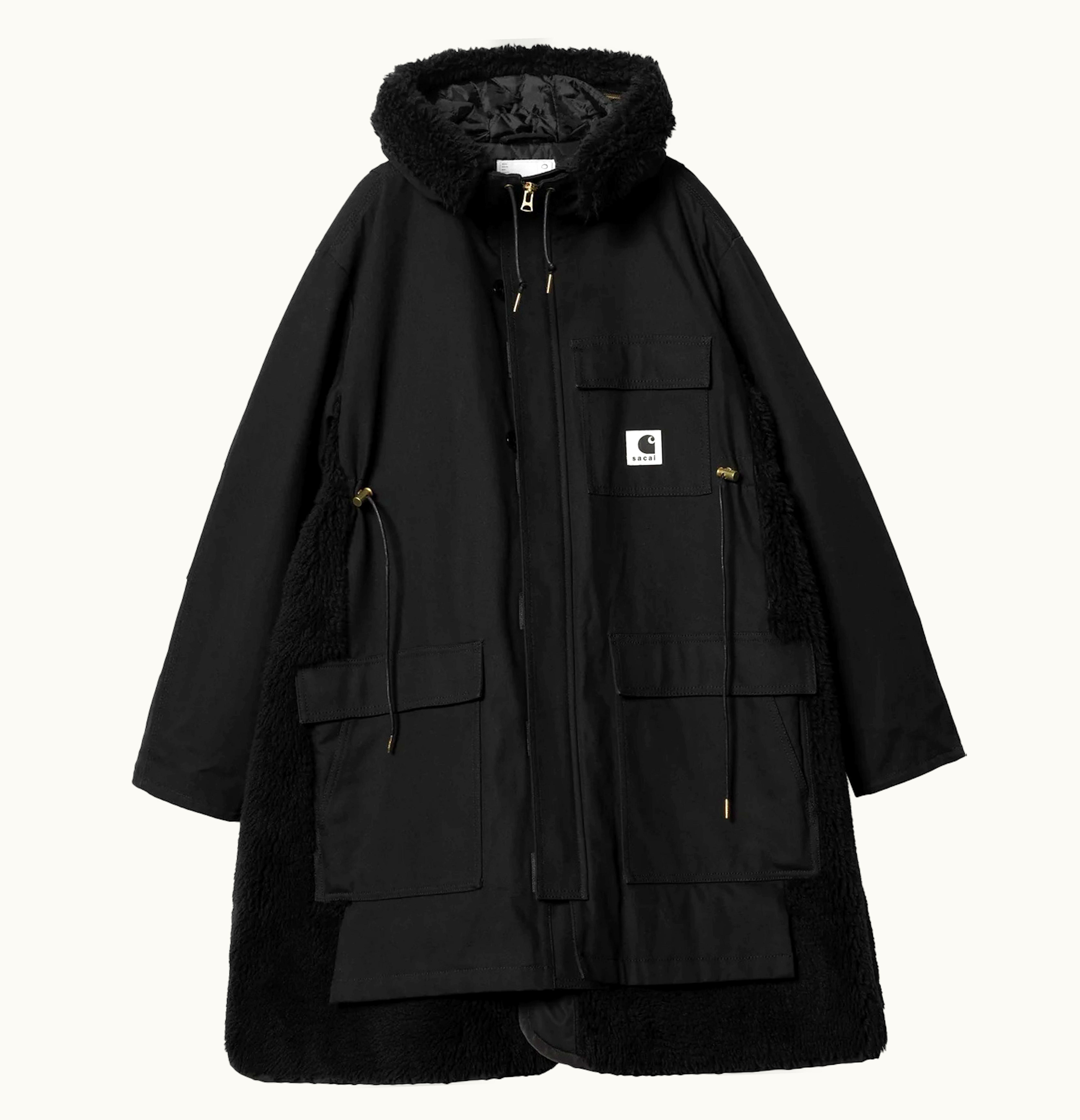 Sacai Sacai X Carhartt WIP Womens Canvas Siberian Parka Black