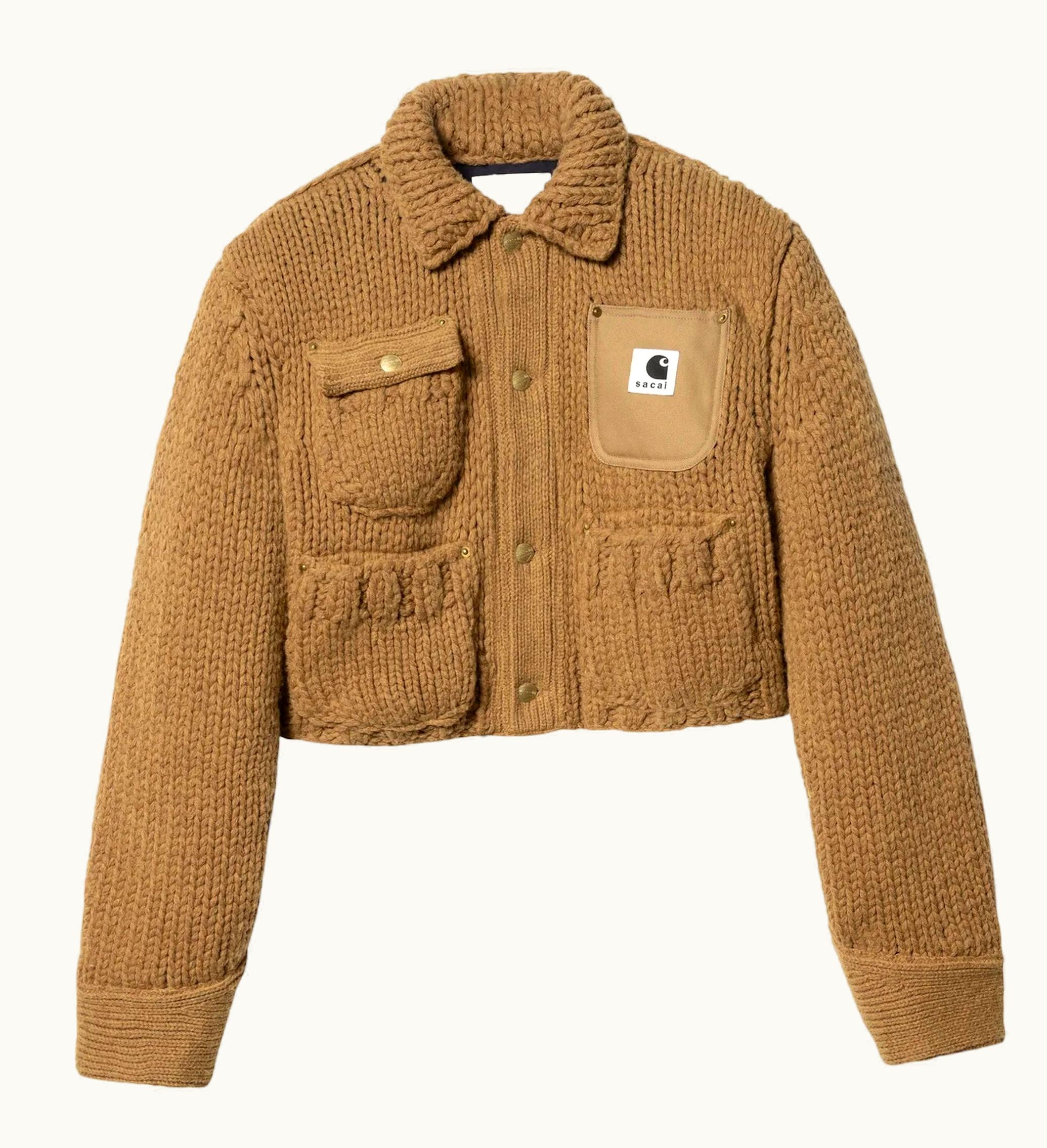 Sacai Sacai X Carhartt WIP Womens Knit Michigan Jacket Beige