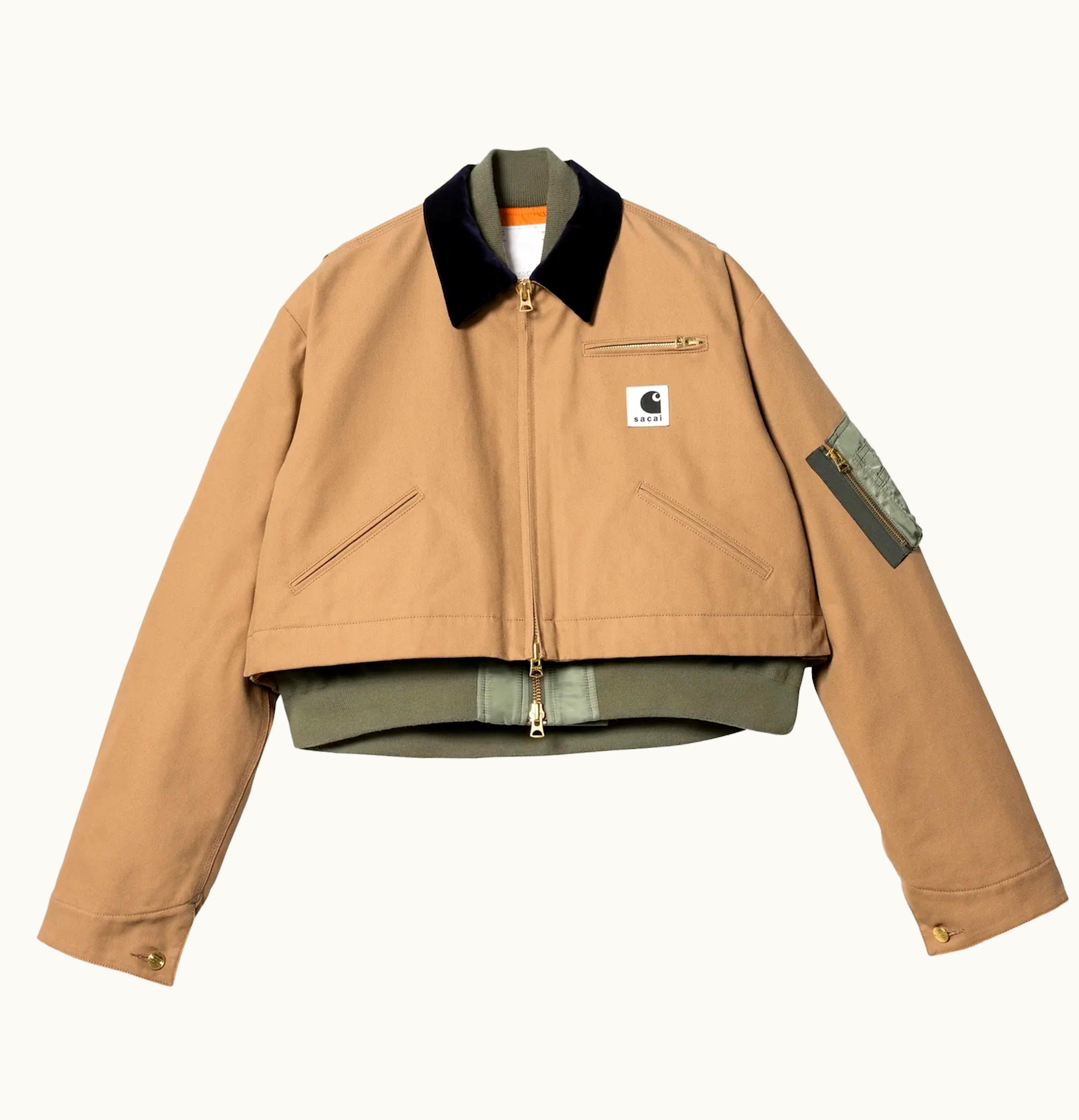 Sacai Sacai X Carhartt WIP Womens Canvas Ma 1 Detroit Jacket Beige