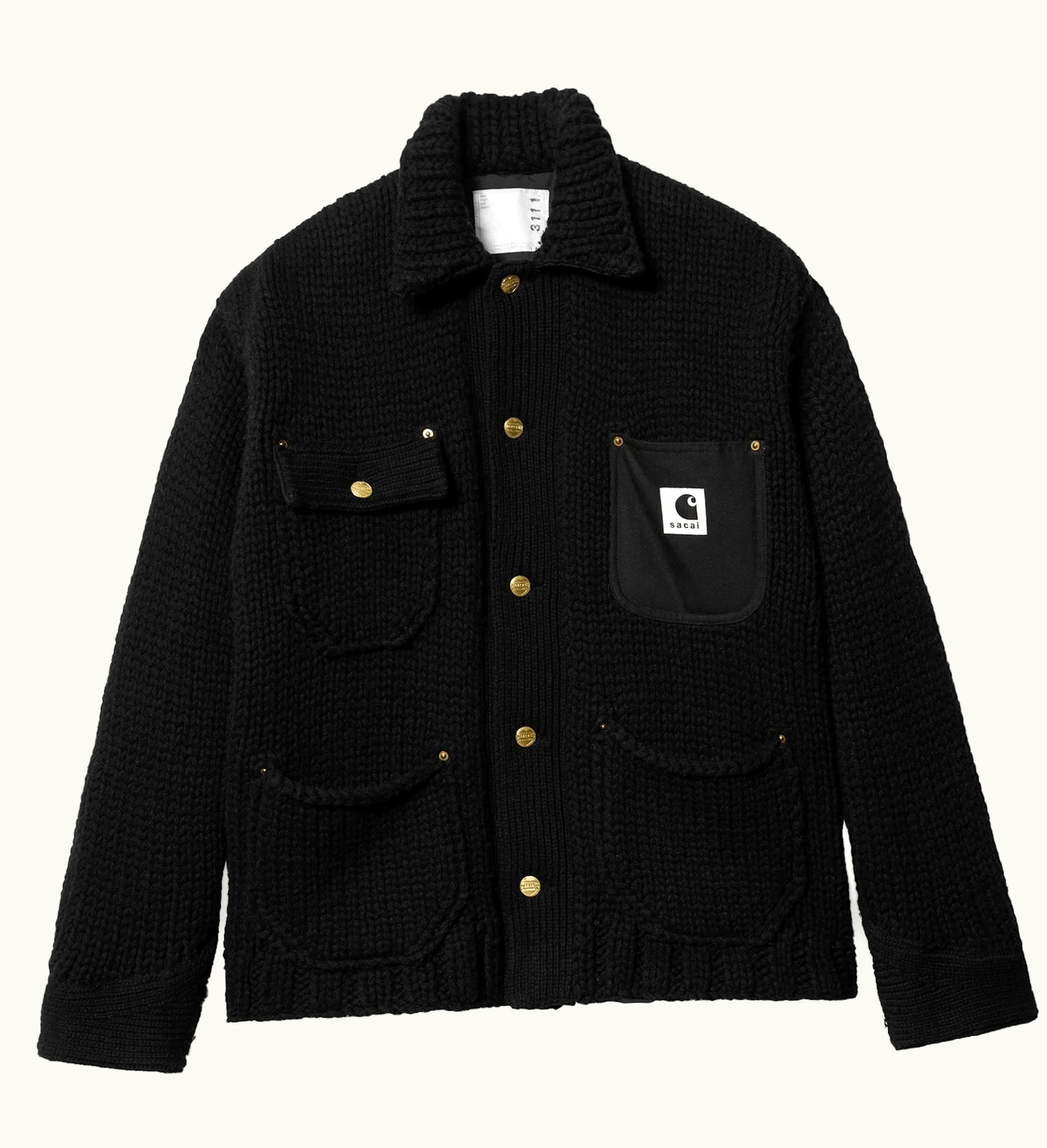 Sacai Sacai X Carhartt WIP Knit Michigan Jacket Black