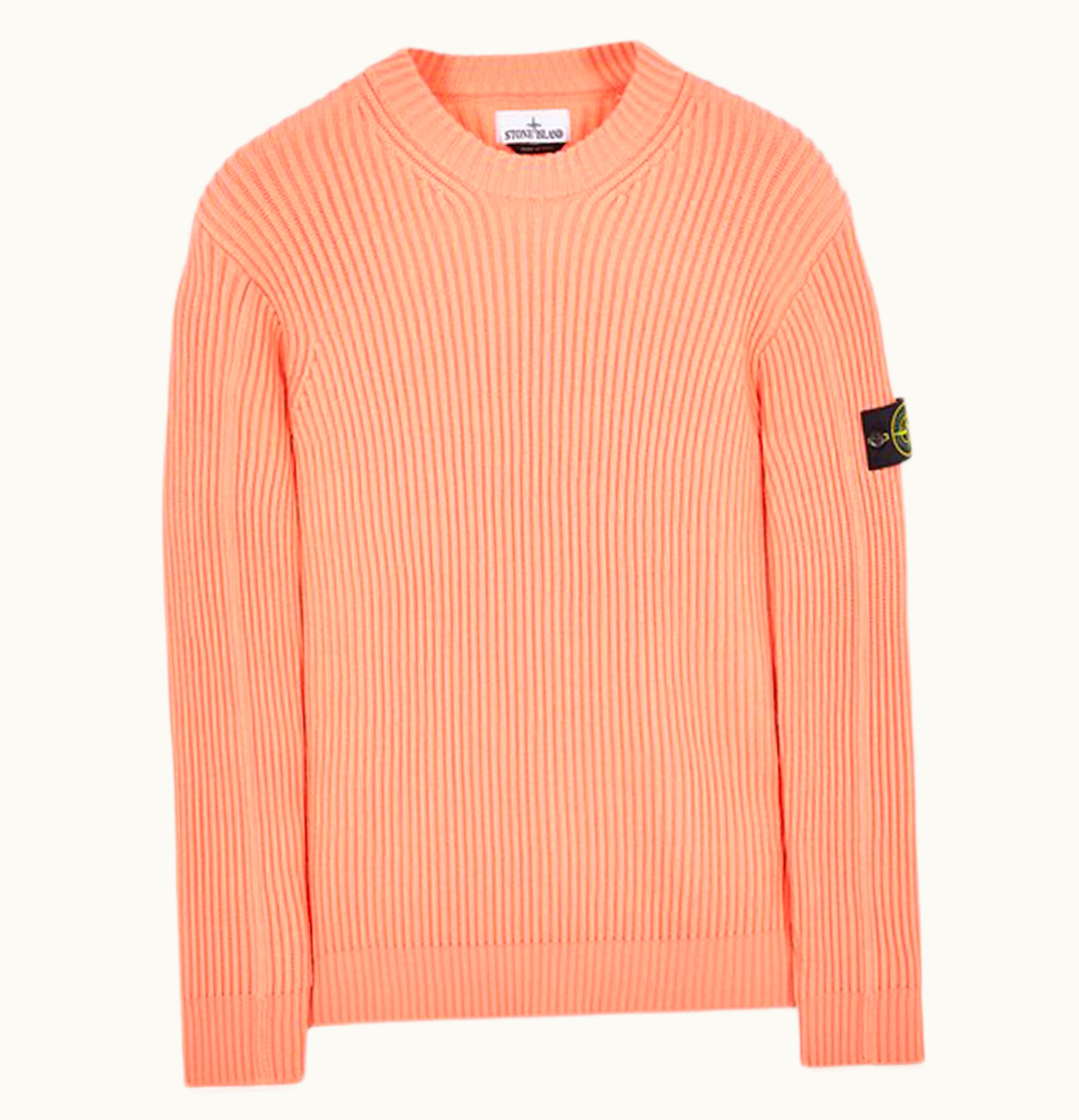 Stone Island Stone Island 538c2 Full Rib Wool Knitted Sweater Peach