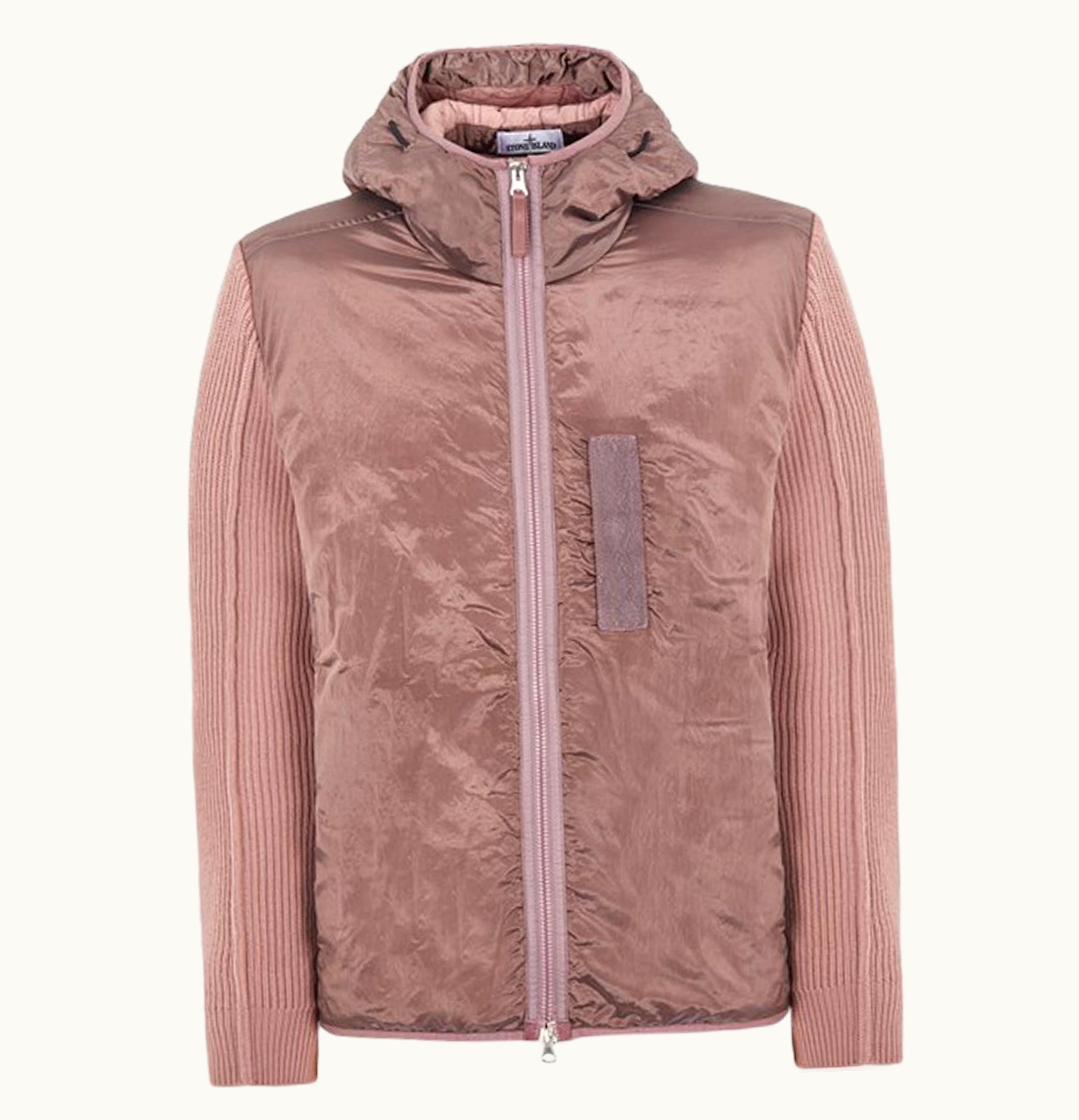 Stone Island Stone Island 42730 Nylon Metal In Econyl Regnerated Nylon Primaloft Tc And Knit Jacket Pink Quartz