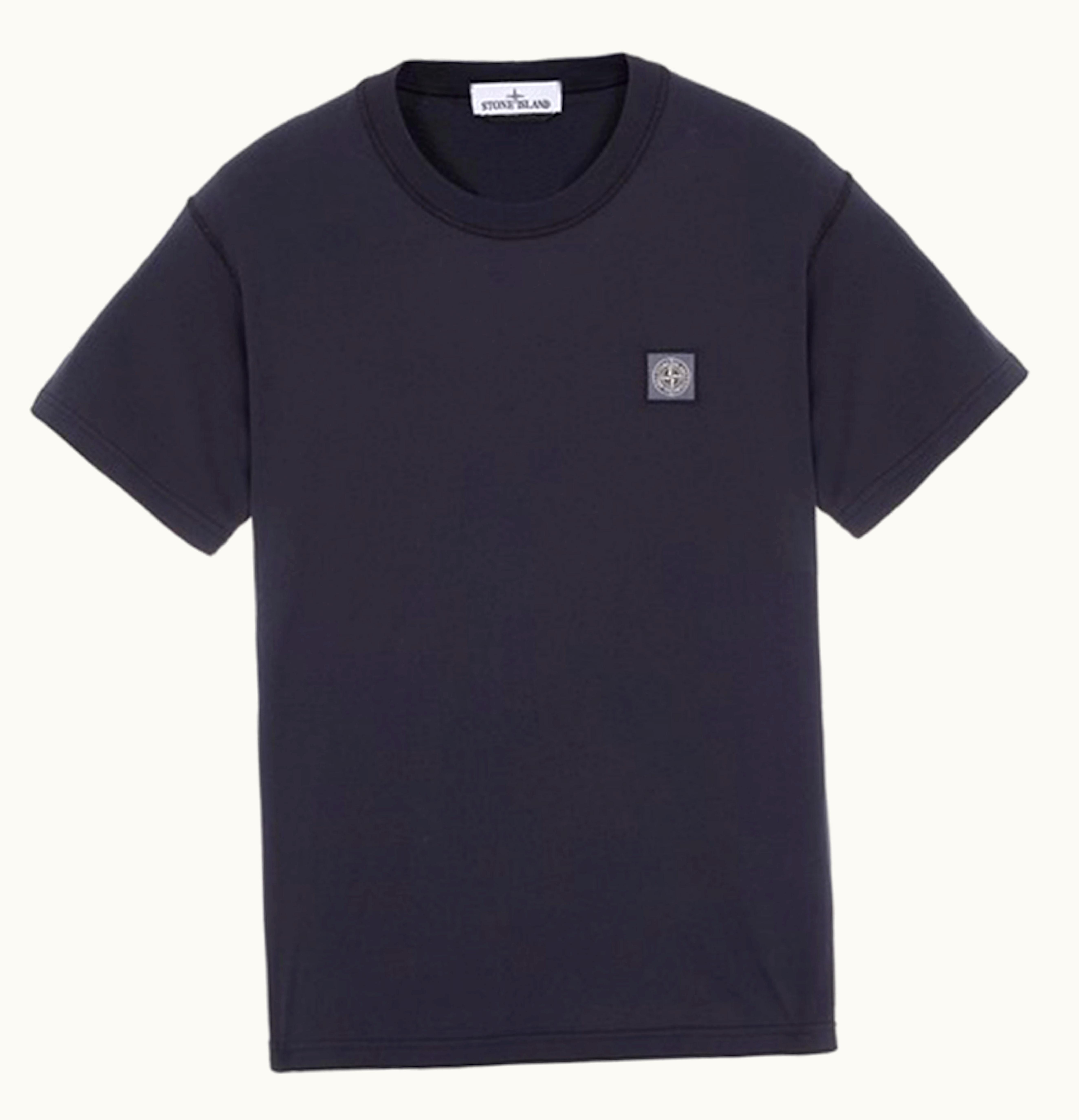 Stone Island Stone Island 23757 Organic Cotton Fissato Effect T Shirt Navy Blue