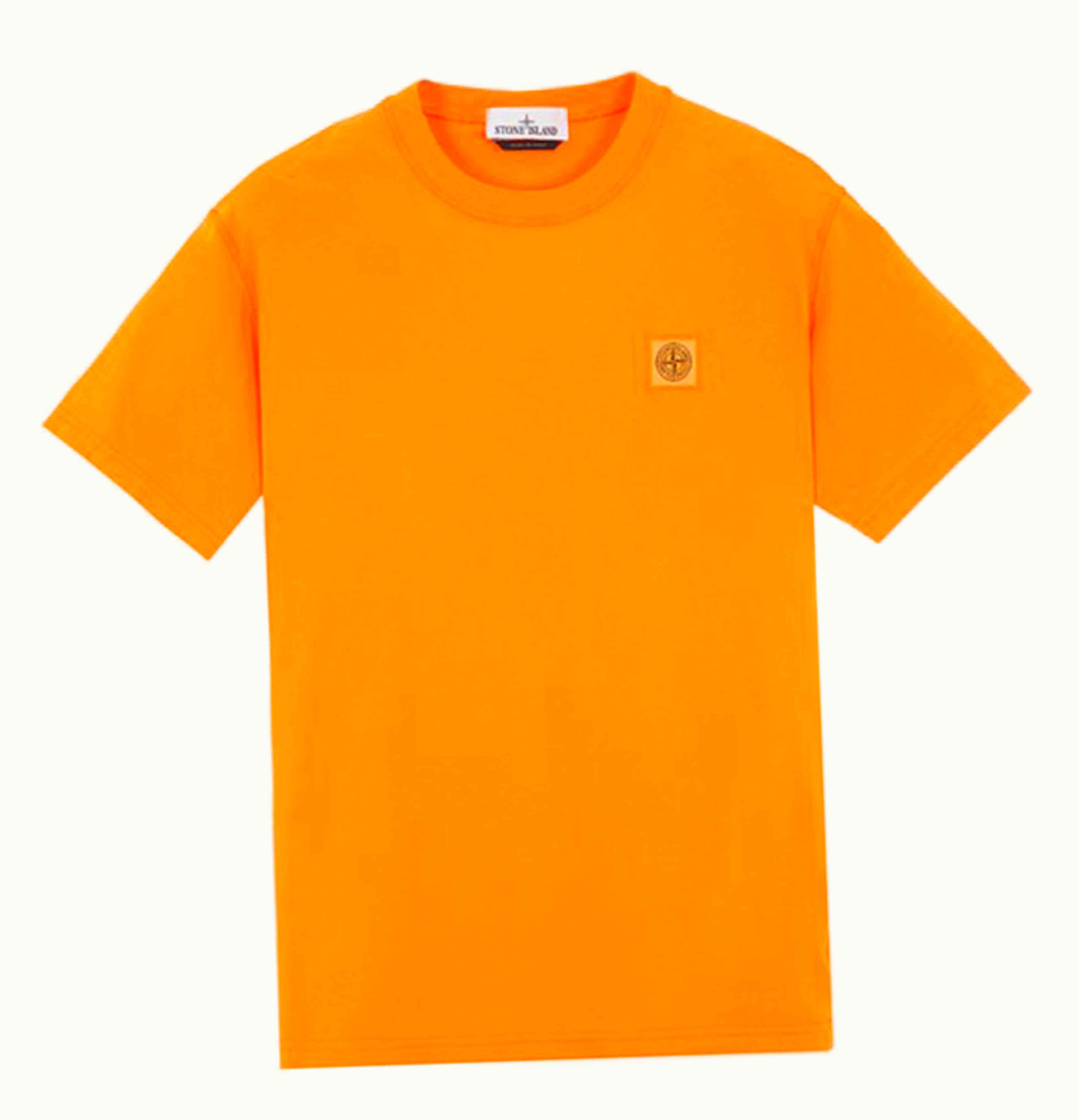 Stone Island Stone Island 23757 Organic Cotton Fissato Effect T Shirt Sienna Orange