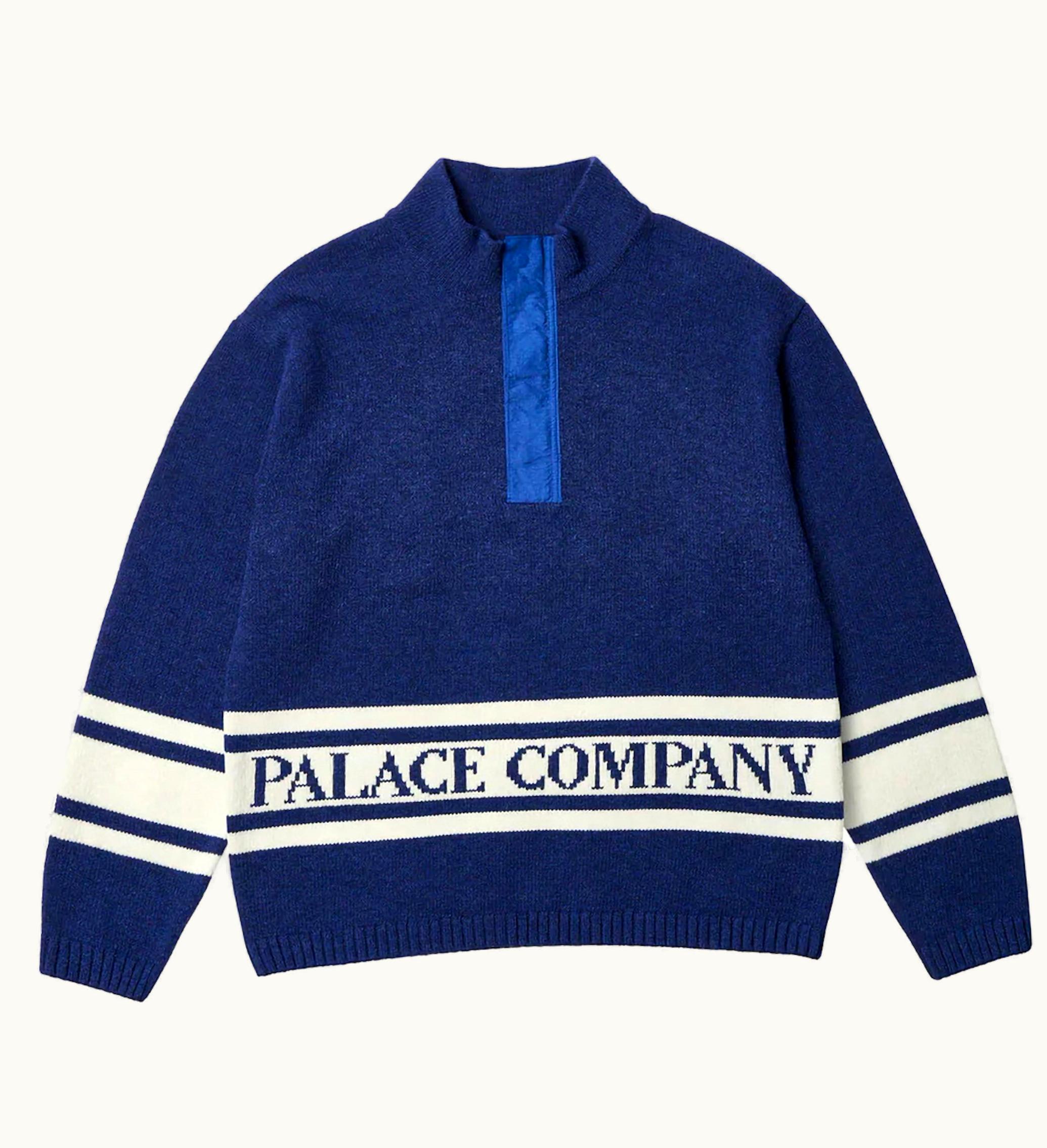 Palace Palace X CP Company Funnel Neck Knit Bright Cobalt