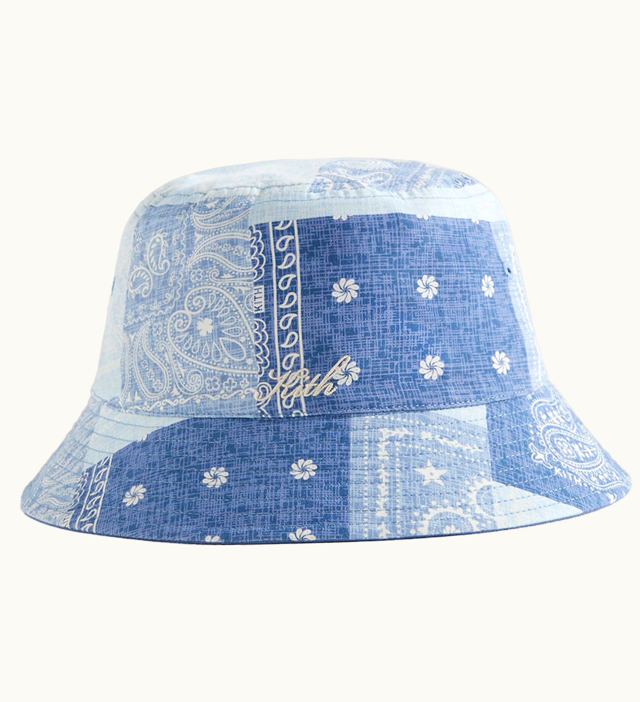 Kith Kith Washed Pasiley Dawson Reversible Bucket Hat Light Indigo