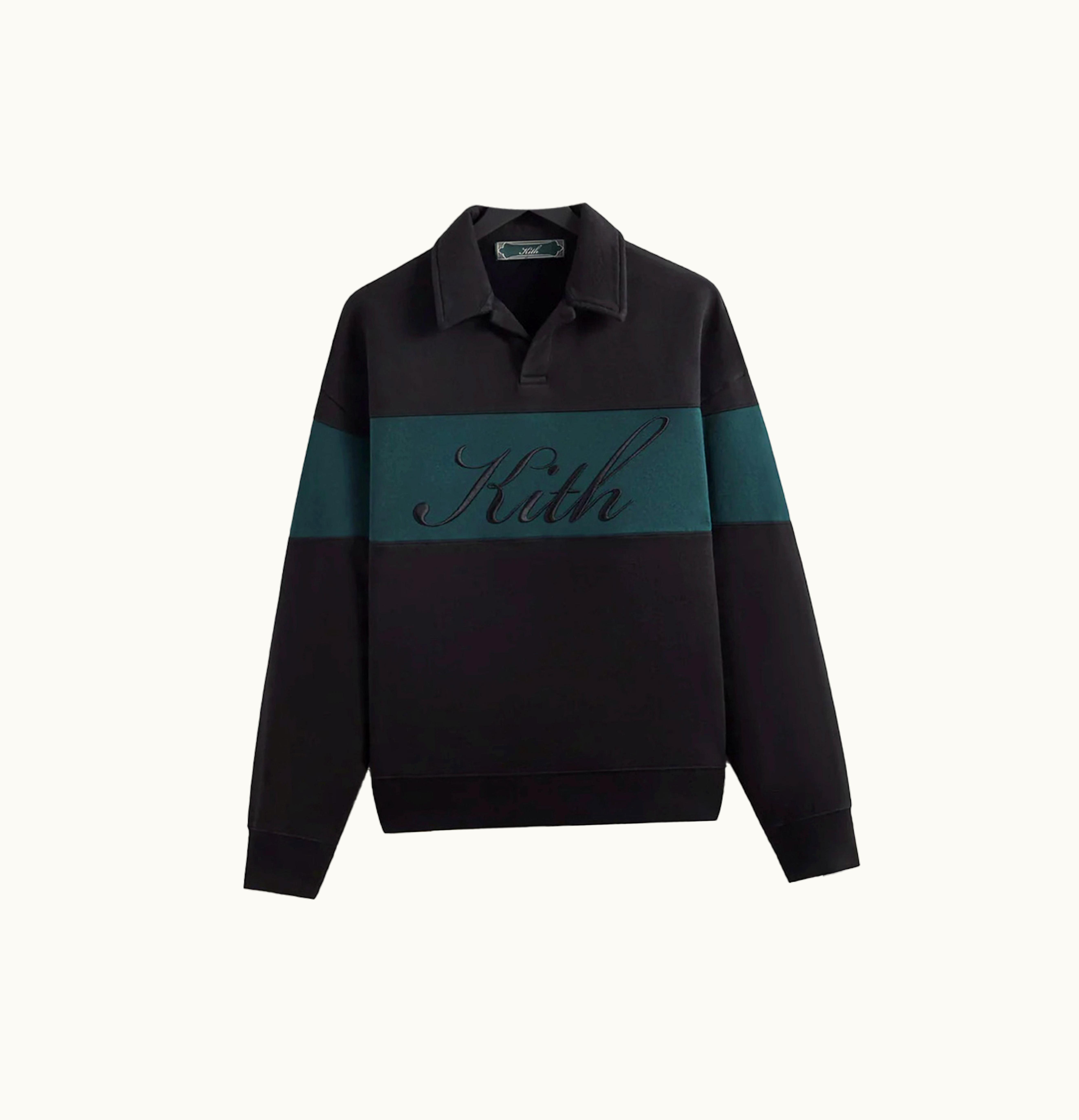 Kith Kith Color Blocked Nelson Collared Pullover Black