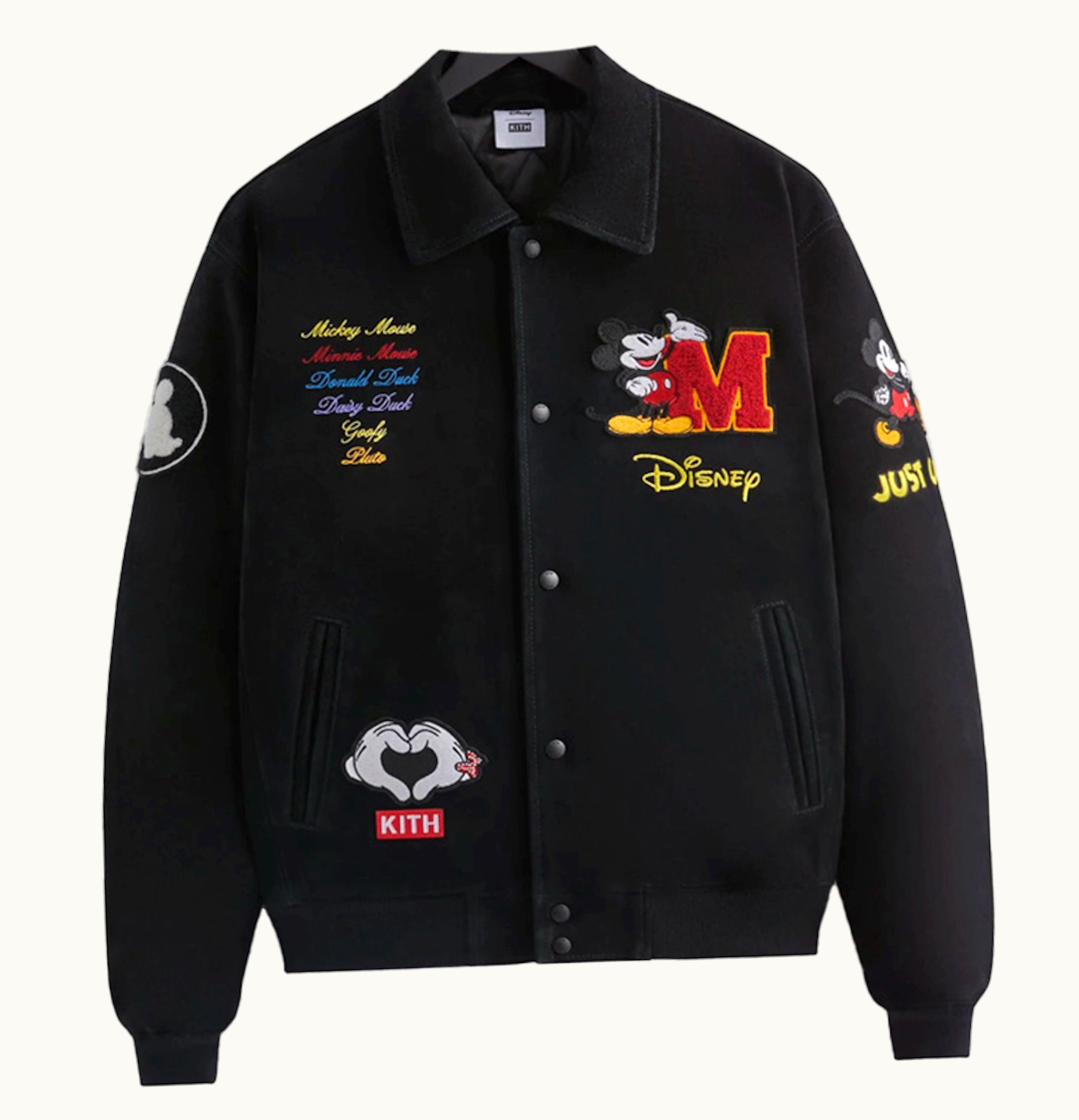 Kith Kith X Disney Mickey Friends Suede Varsity Jacket Black Ph
