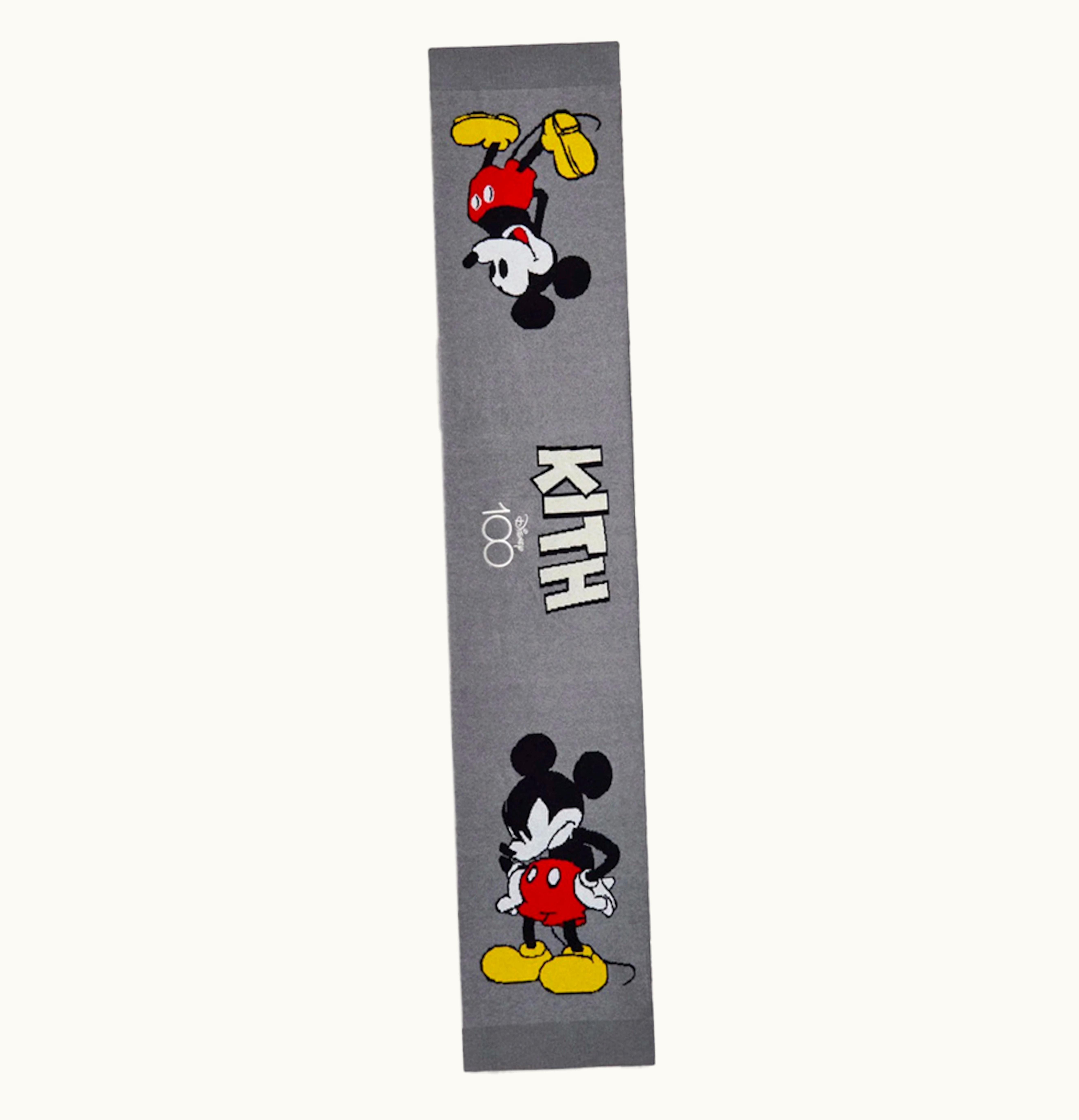 Kith Kith X Disney Mickey Friends Knitted Mickey Scarf Light Heather Grey Ph