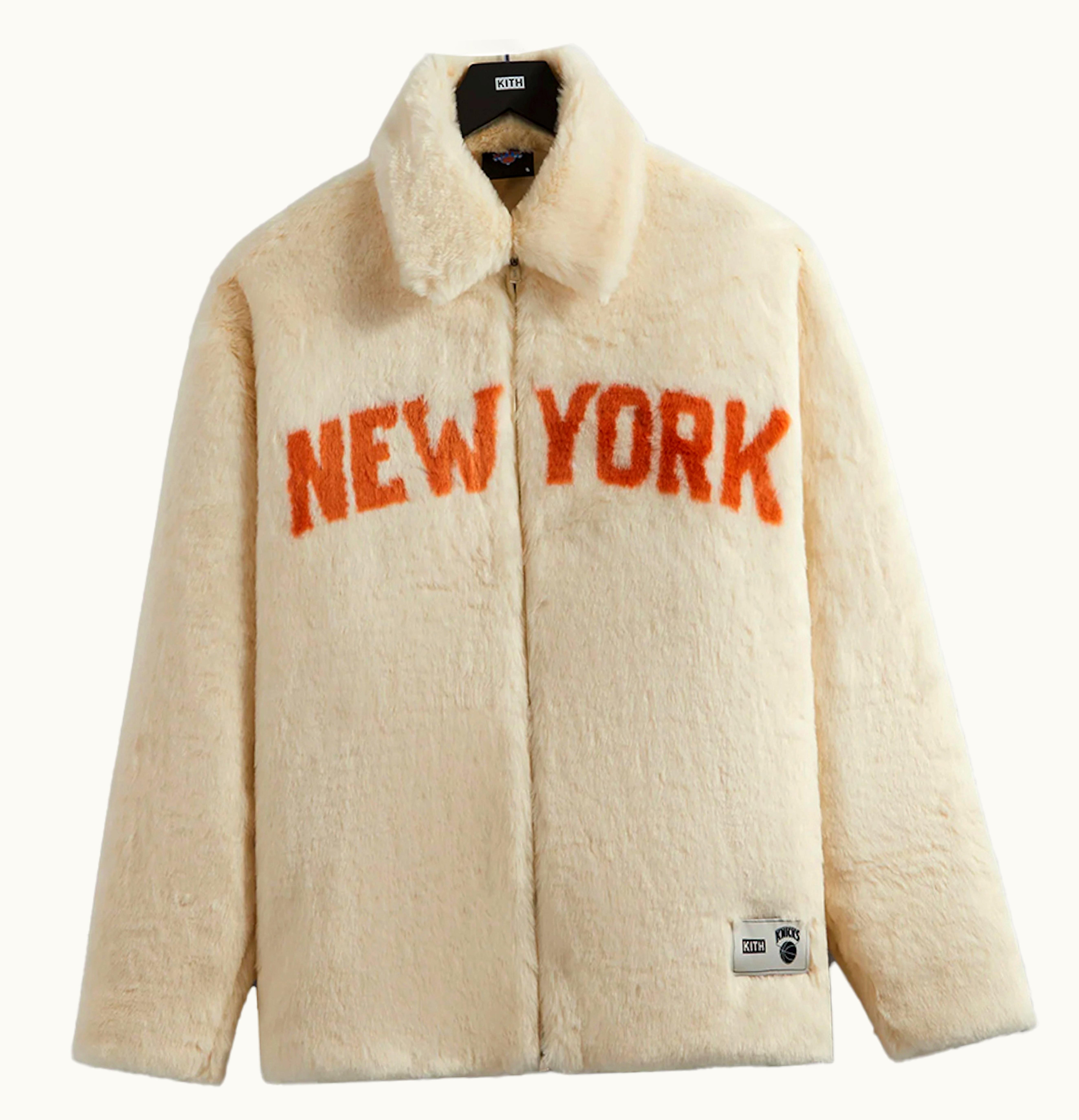 Kith Kith New York Knicks Faux Fur Coaches Jacket Silk
